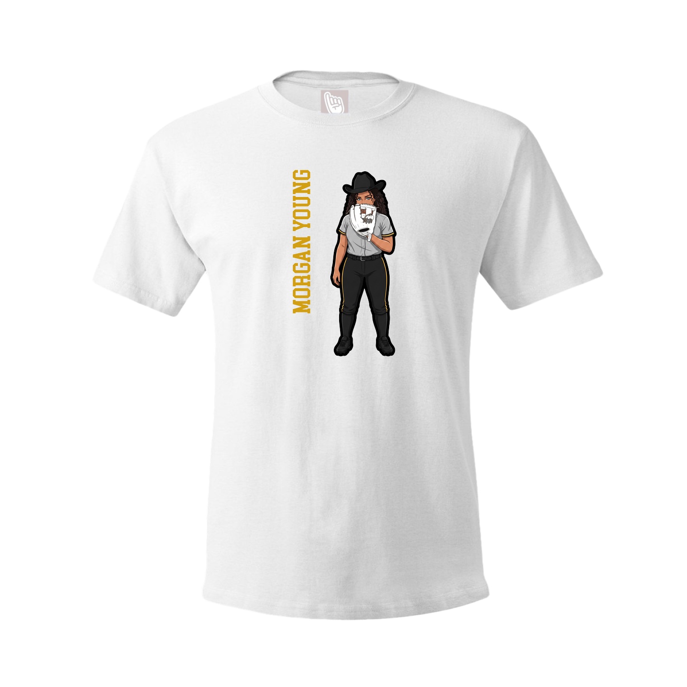 Tee — Name Vertical in White