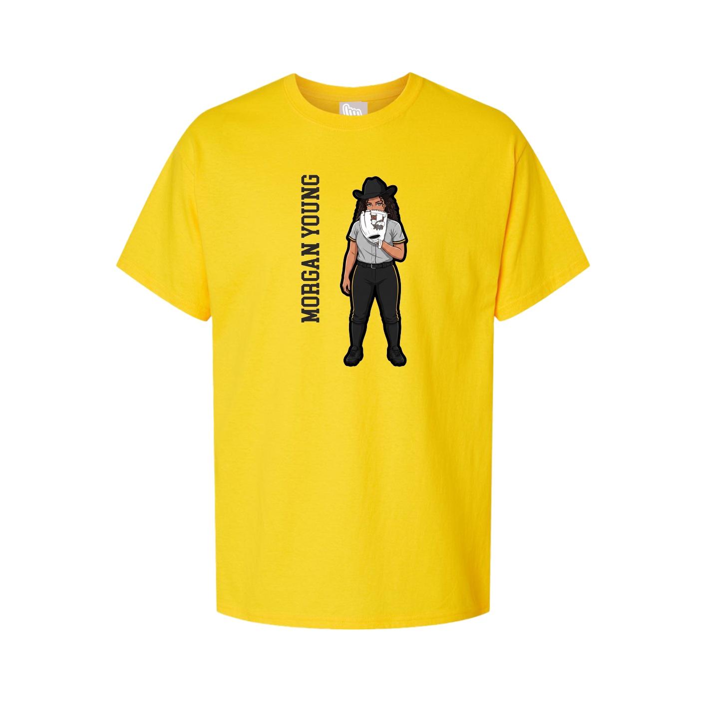 Youth Tee — Name Vertical in Gold