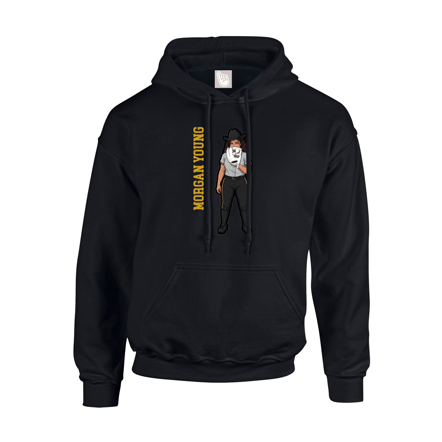 Hoodie — Name Vertical in Black