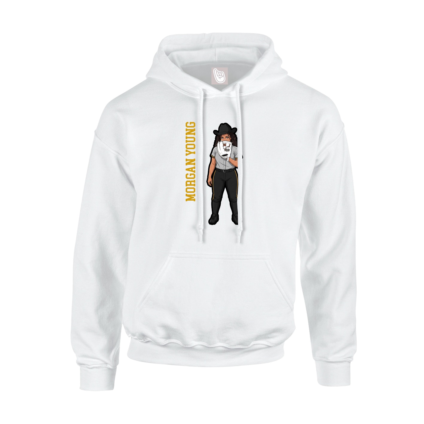 Youth Hoodie — Name Vertical in White