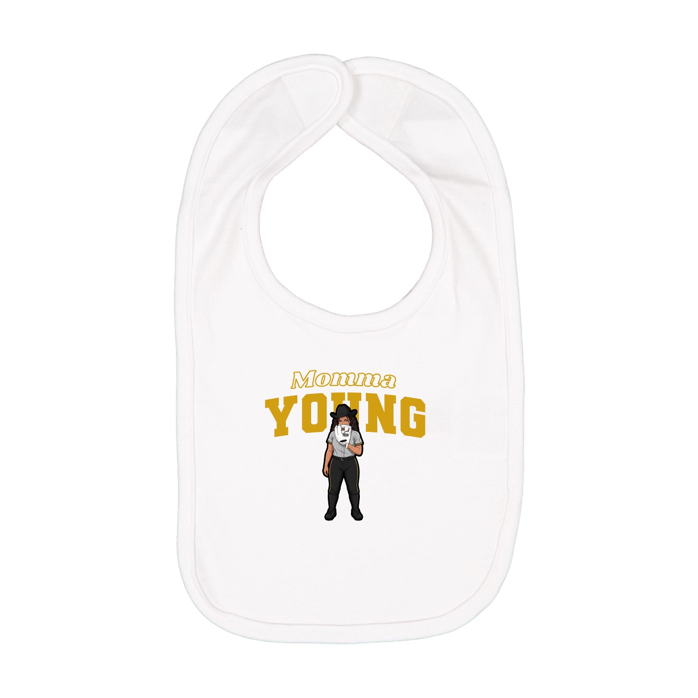 Infant Bib — Mothers Day Block in White
