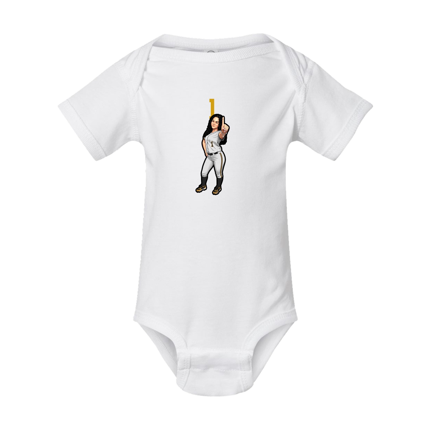 Baby Onesie — Number Top in White
