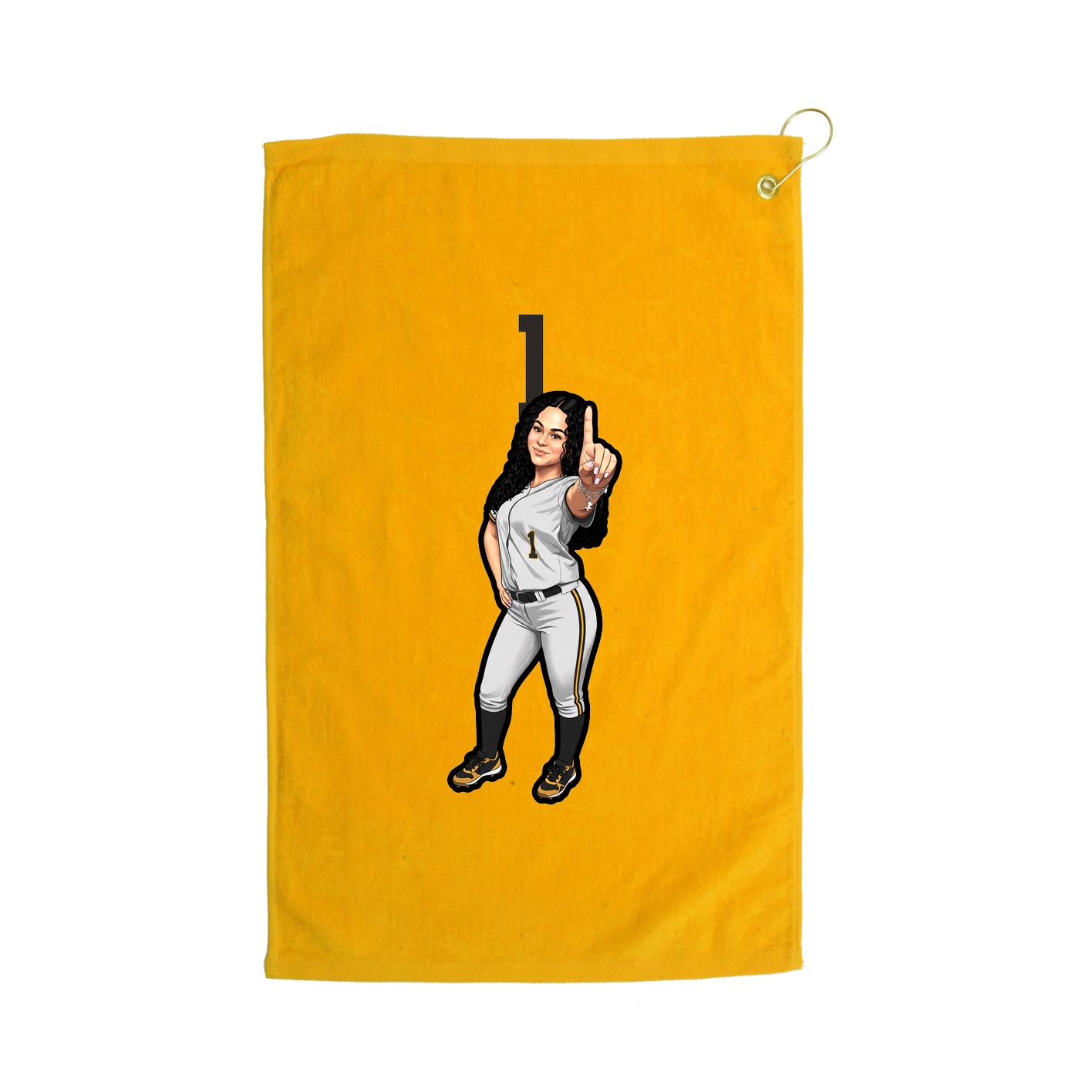 Golf Towel — Number Top in Gold