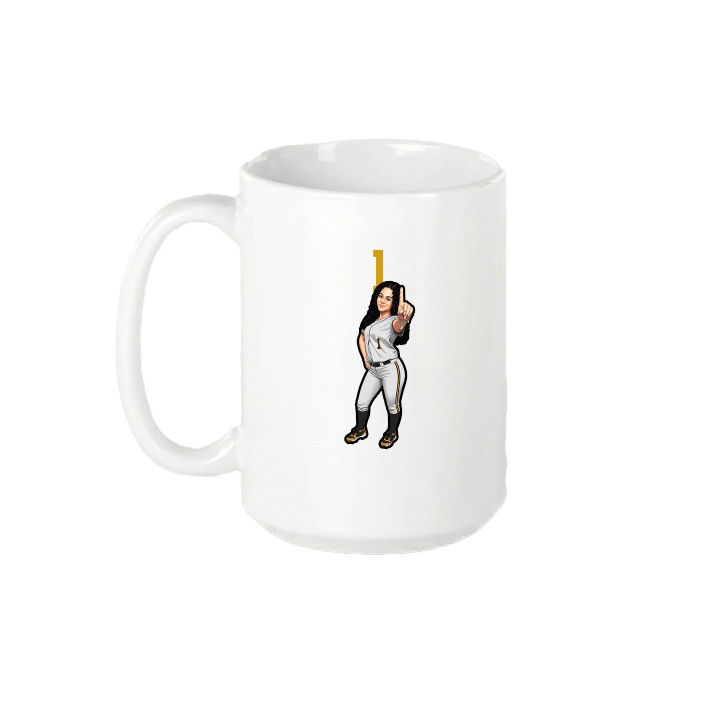 15oz Coffee Mug — Number Top in White