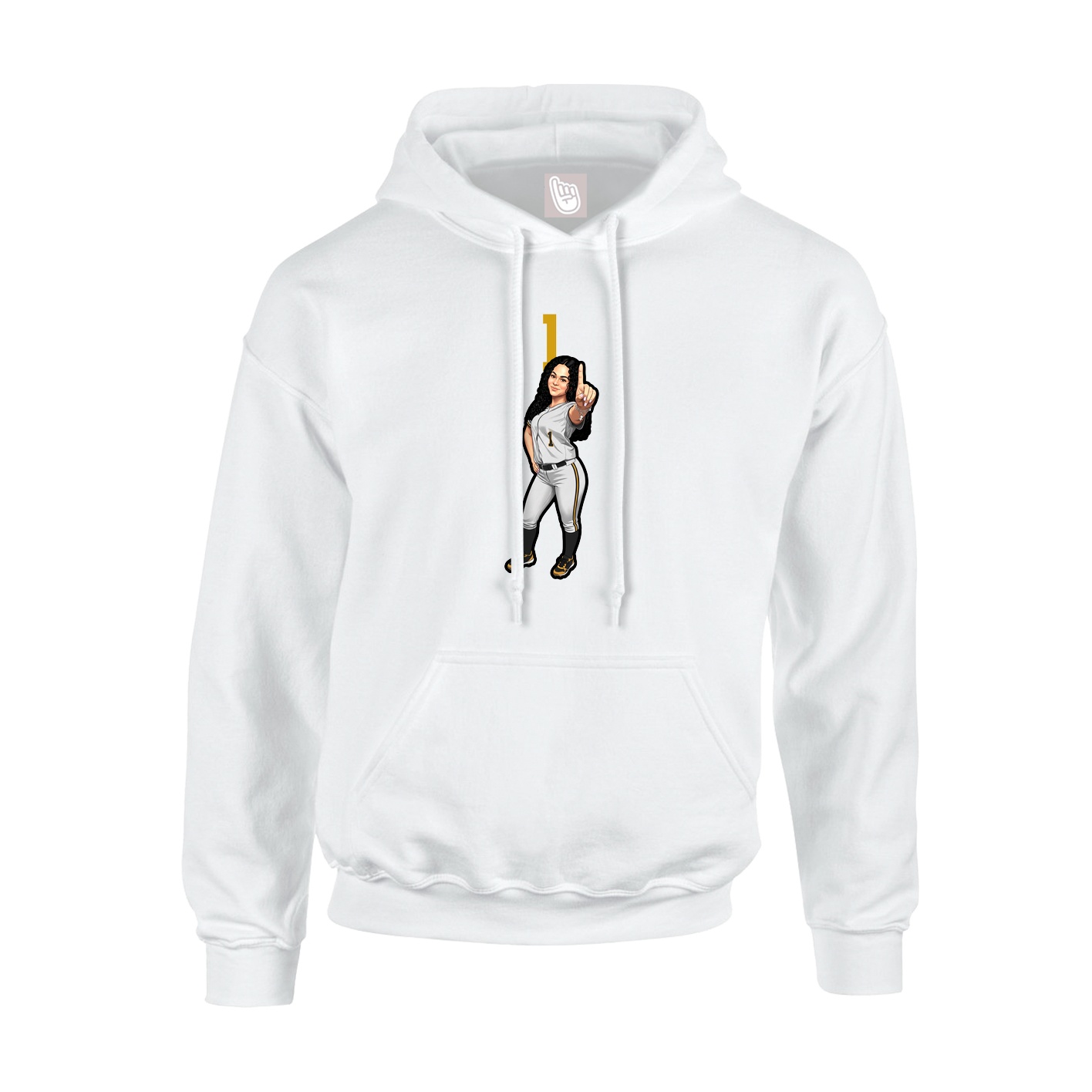 Hoodie — Number Top in White