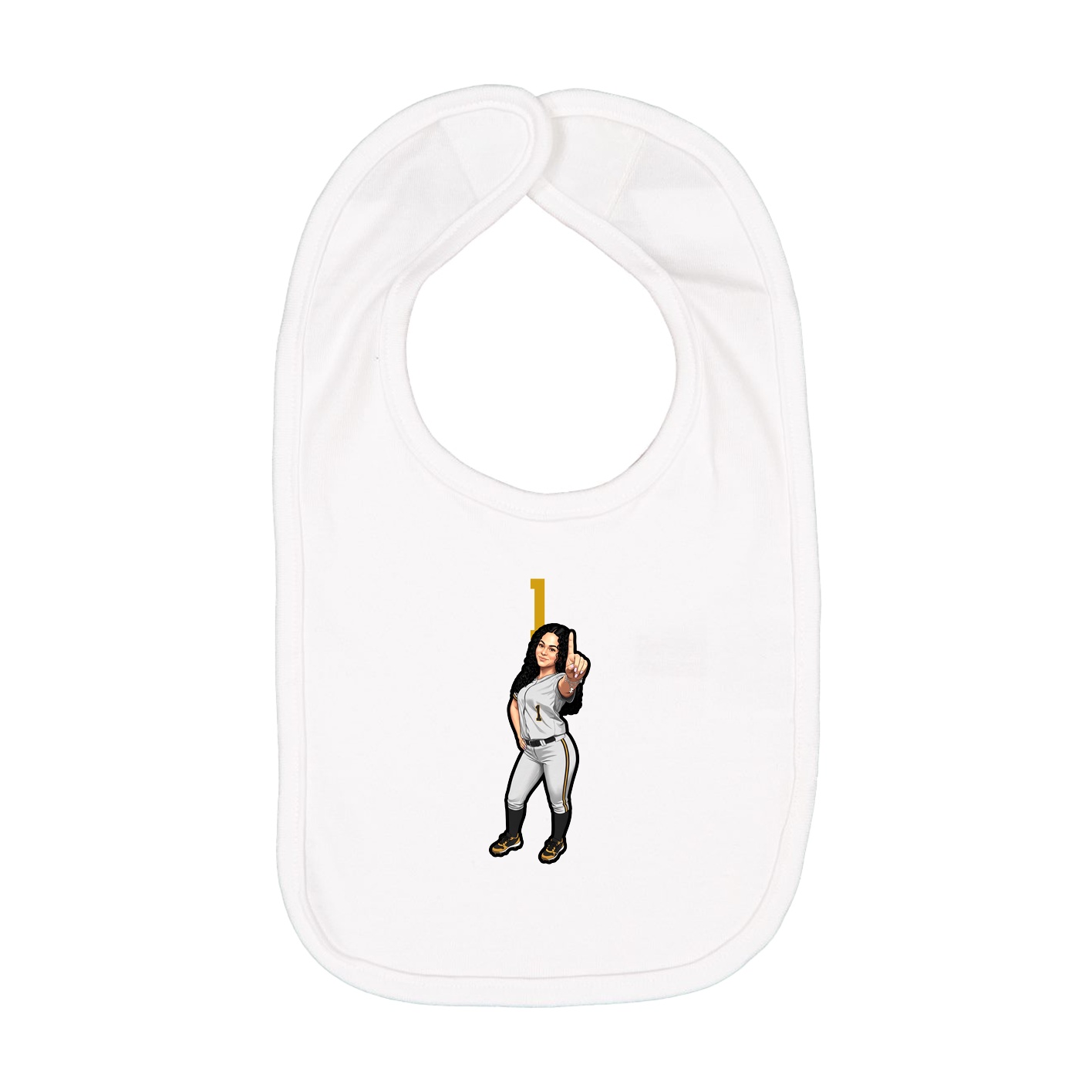 Infant Bib — Number Top in White
