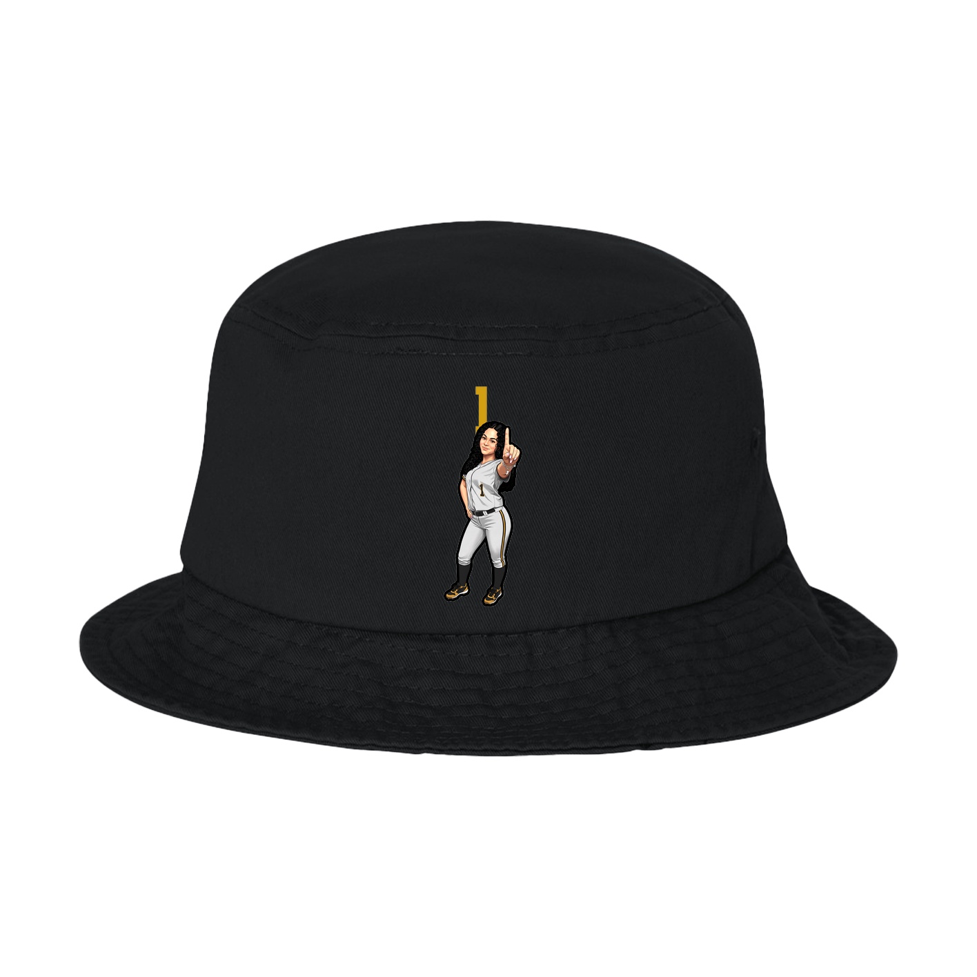 Bucket Cap — Number Top in Black