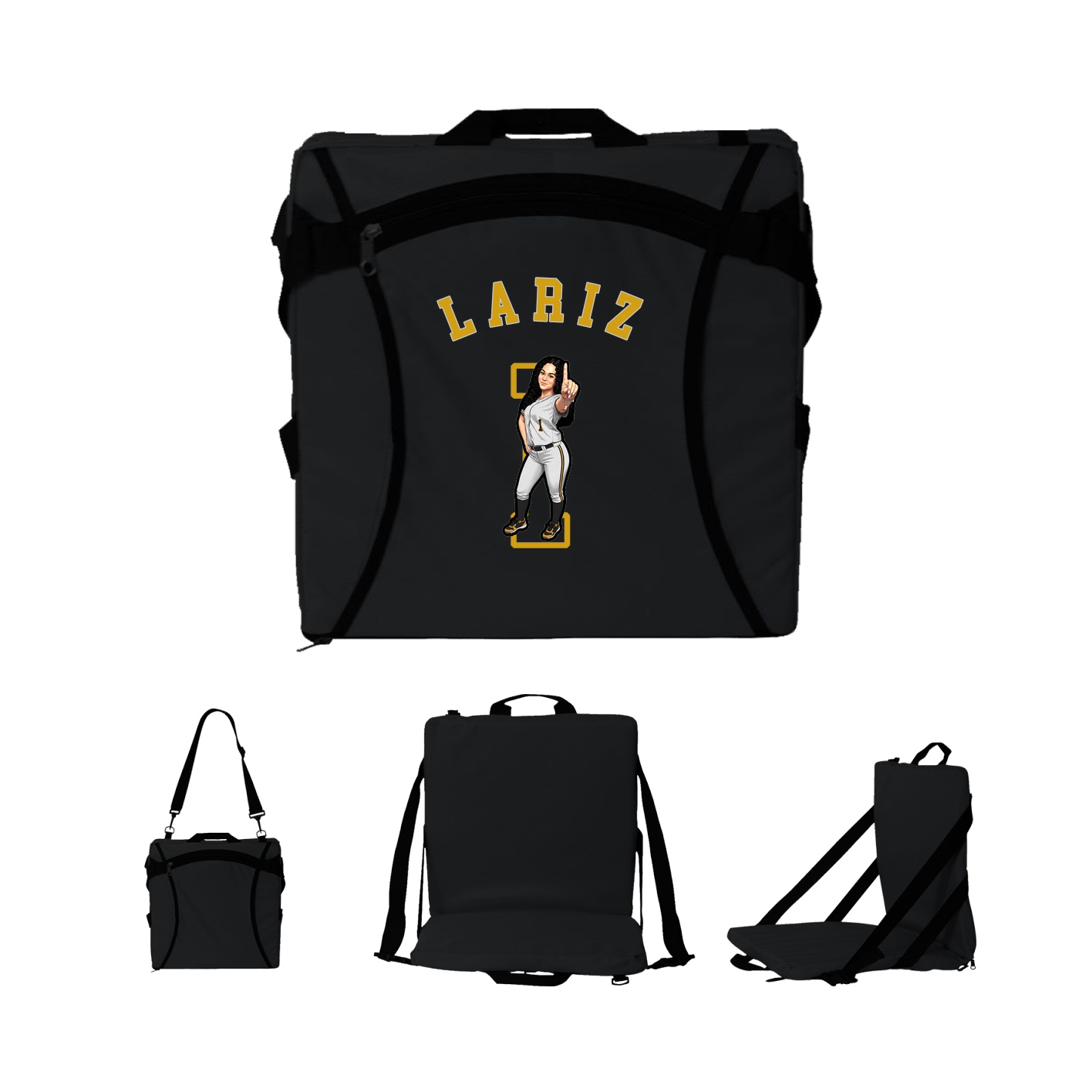 Folding Stadium Seat — Shirsey Arch in Black