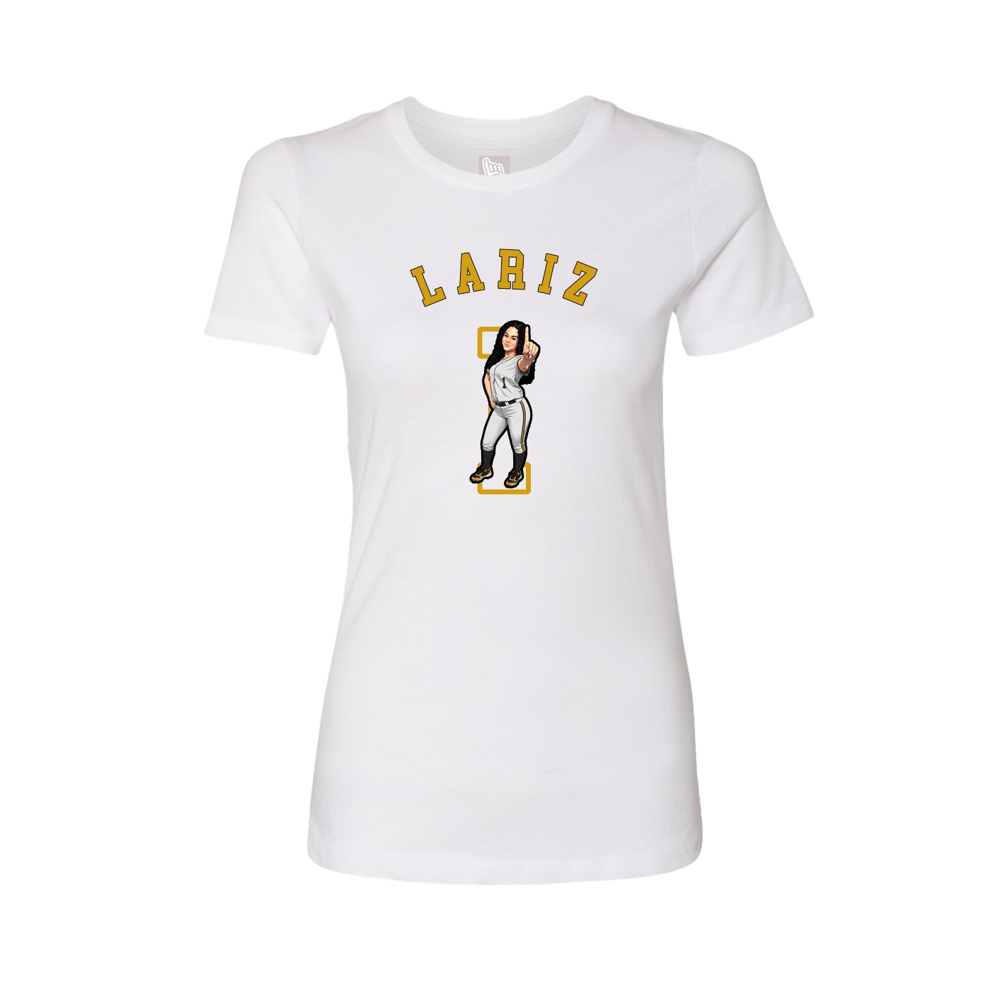 Fitted Women's Tee — Shirsey Arch in White