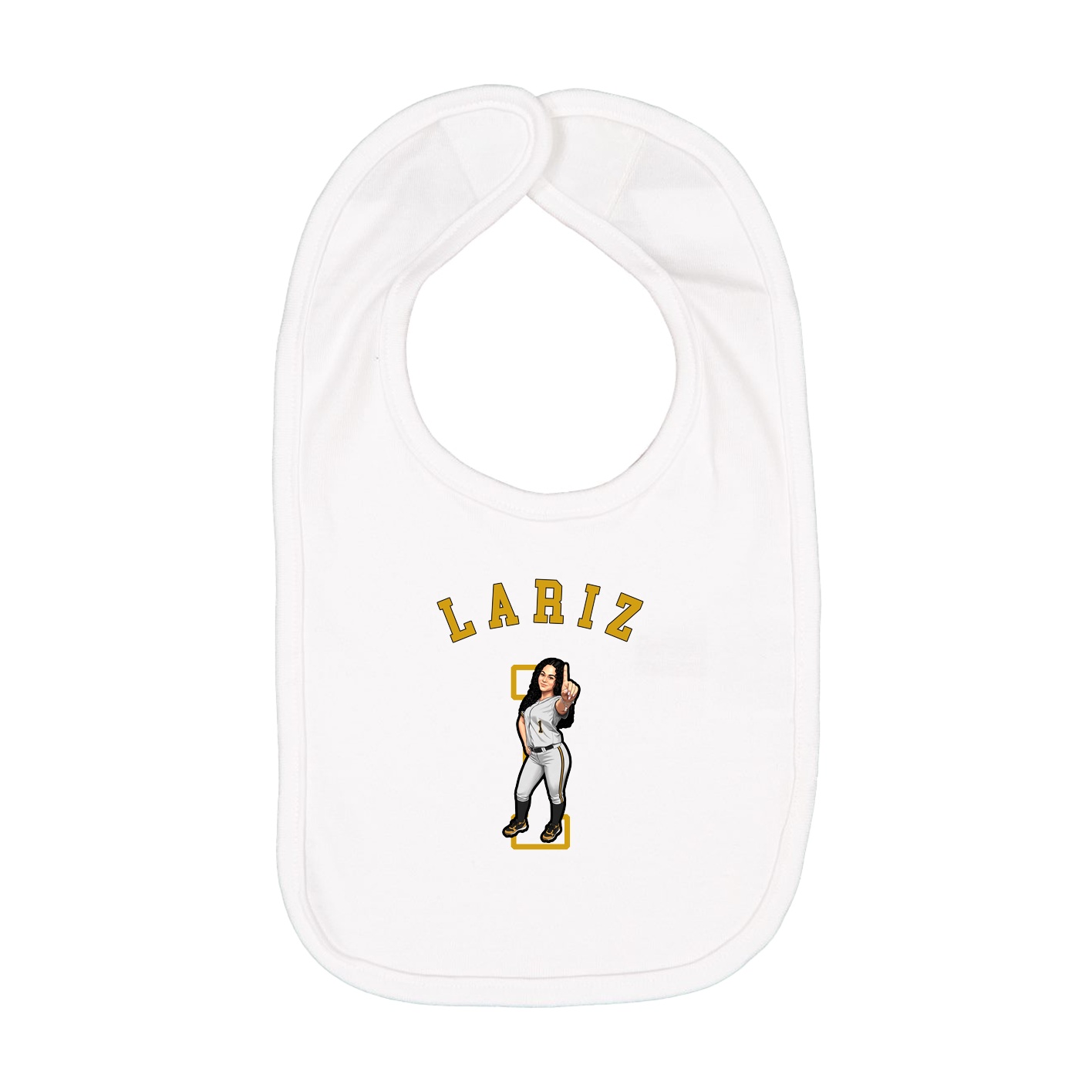 Infant Bib — Shirsey Arch in White