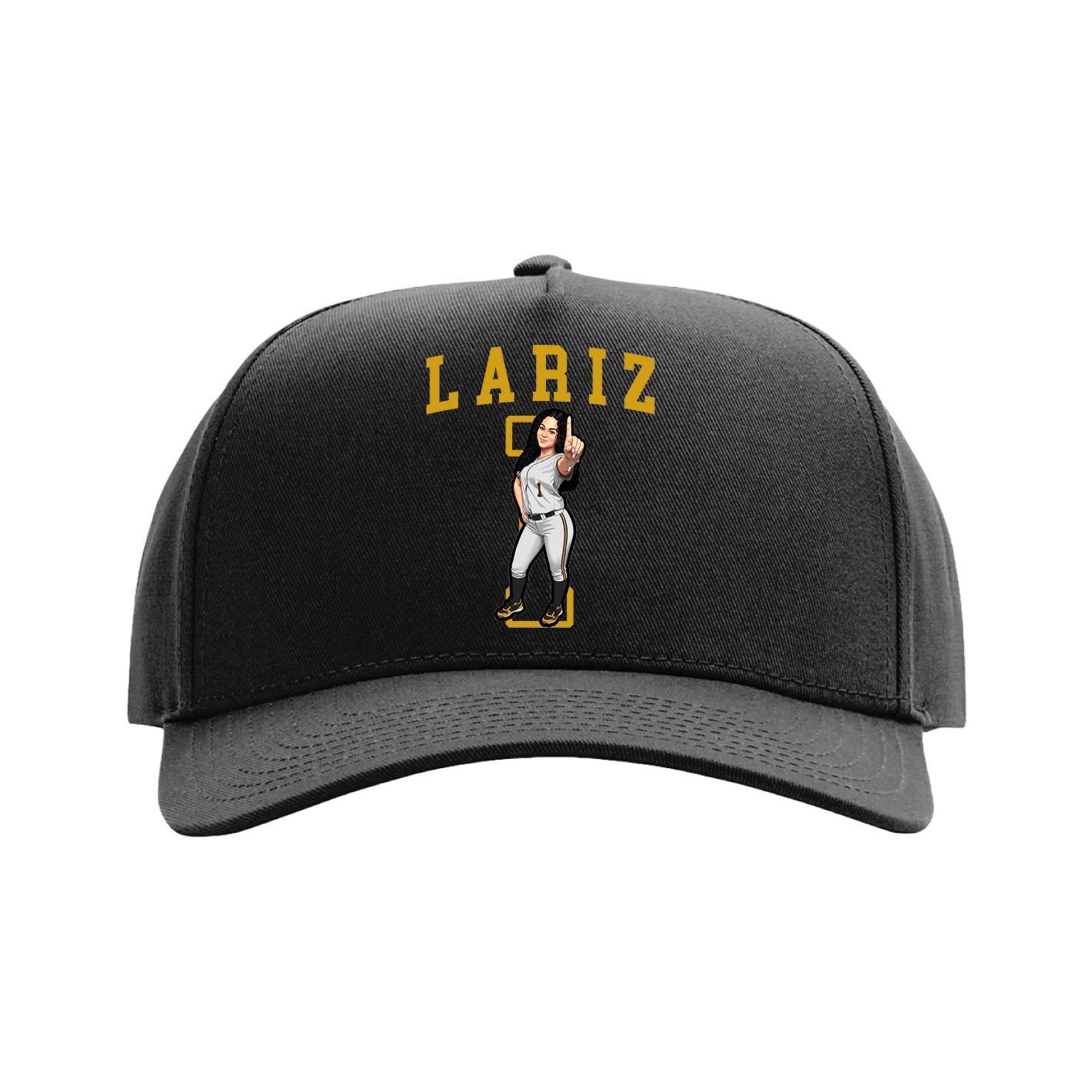 Full Fabric Five-Panel Champ Cap — Shirsey in Black