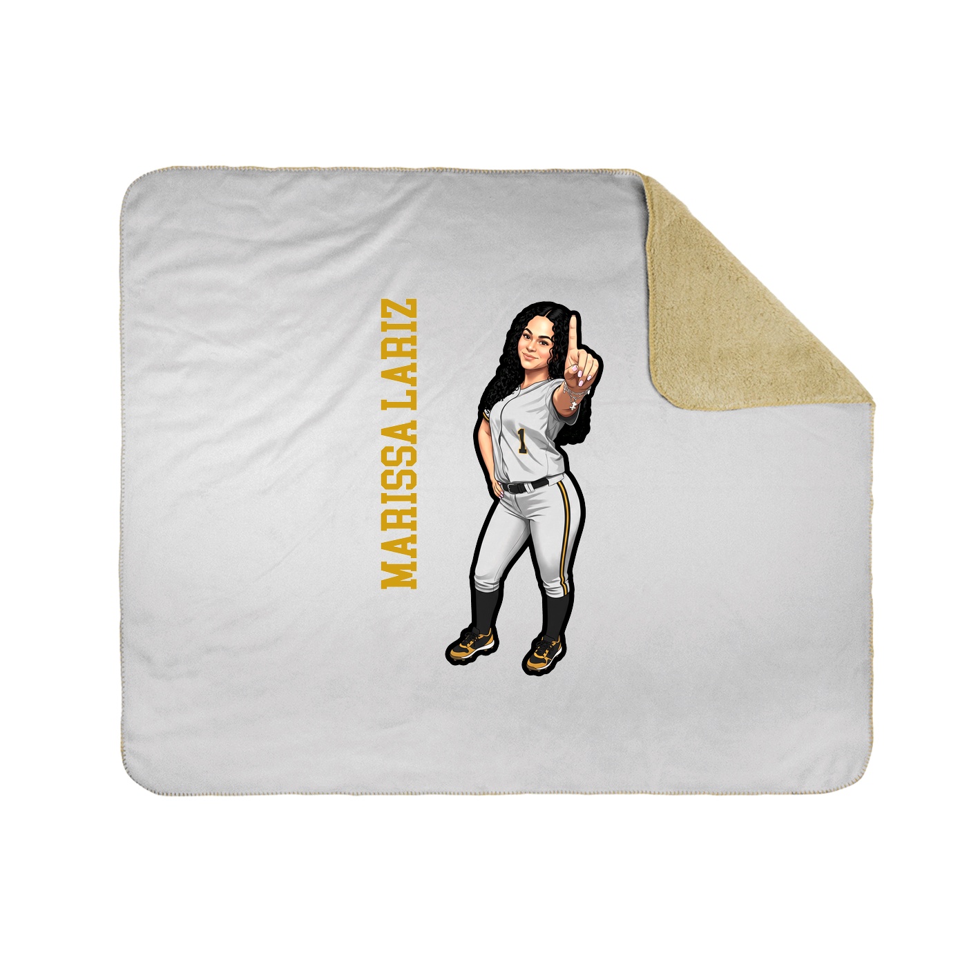 Throw Blanket — Name Vertical in White