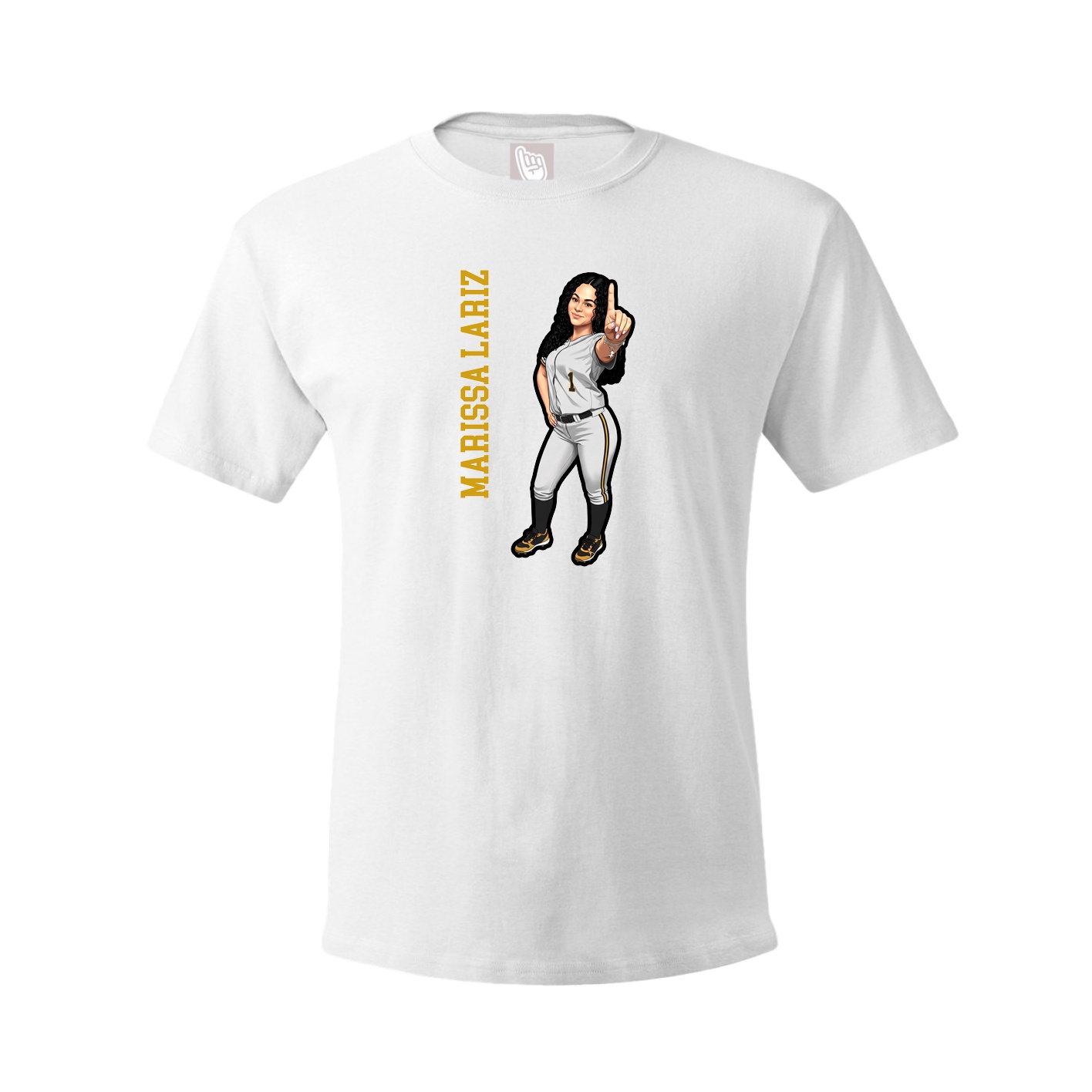 Tee — Name Vertical in White