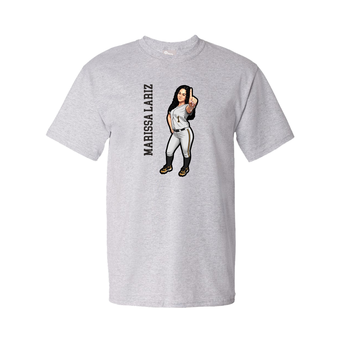 Youth Tee — Name Vertical in Grey