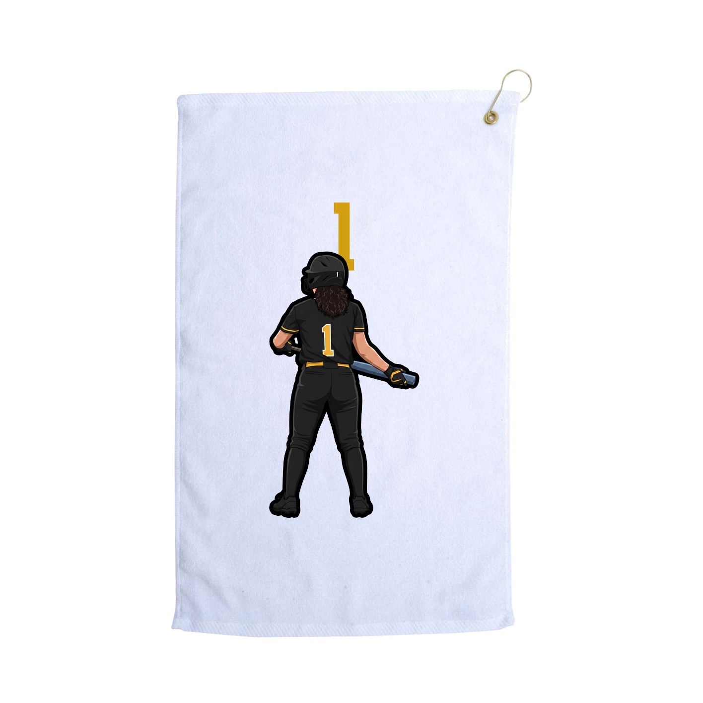 Golf Towel — Number Top in White