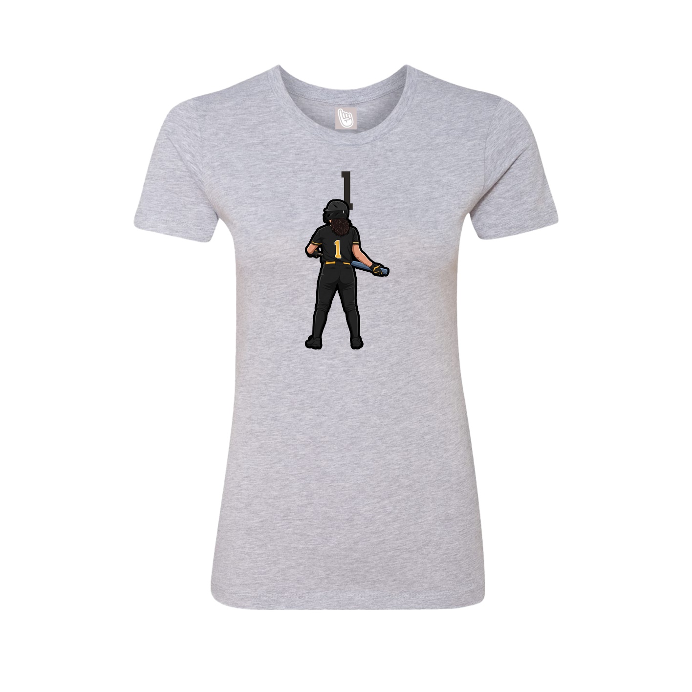 Fitted Women's Tee — Number Top in Grey
