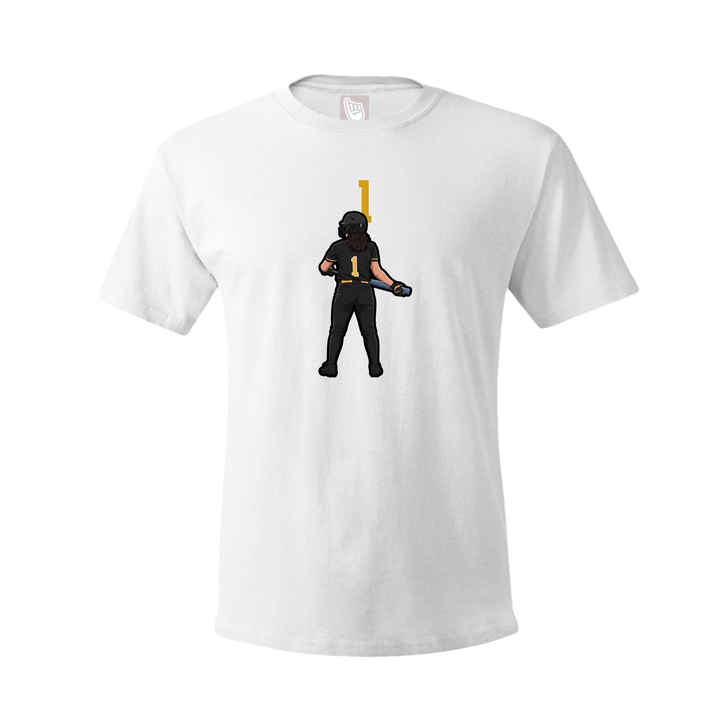 Youth Tee — Number Top in White