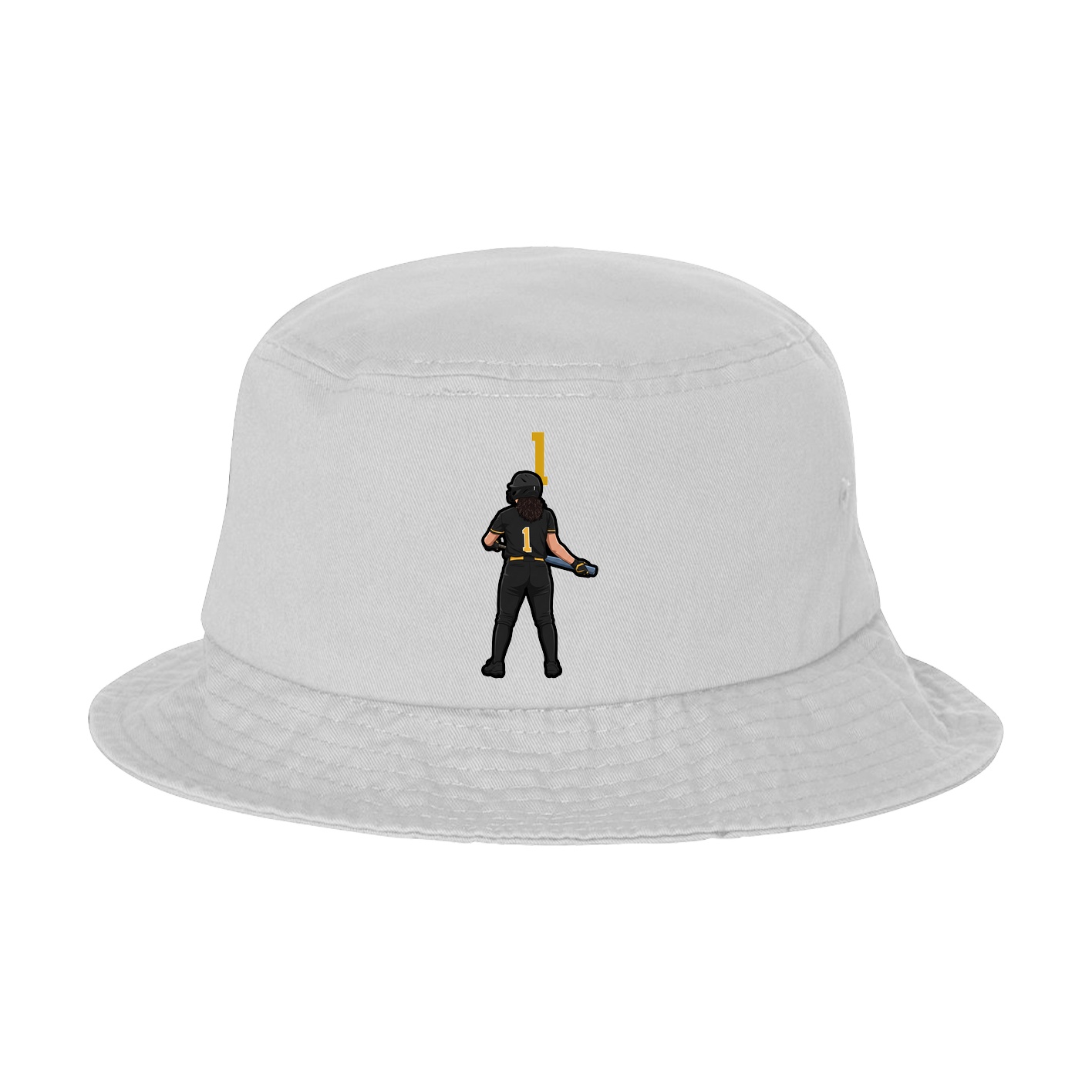 Bucket Cap — Number Top in White