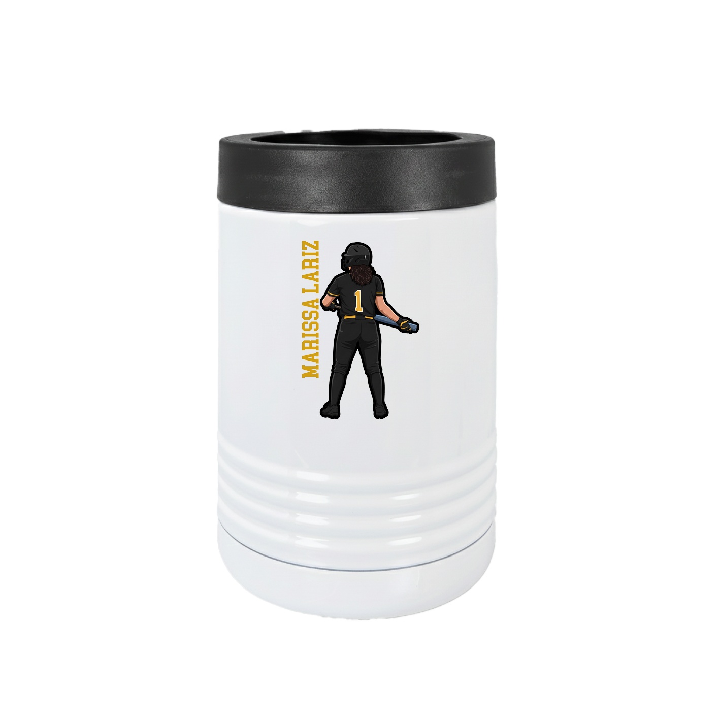 Beverage Holder — Name Vertical in White