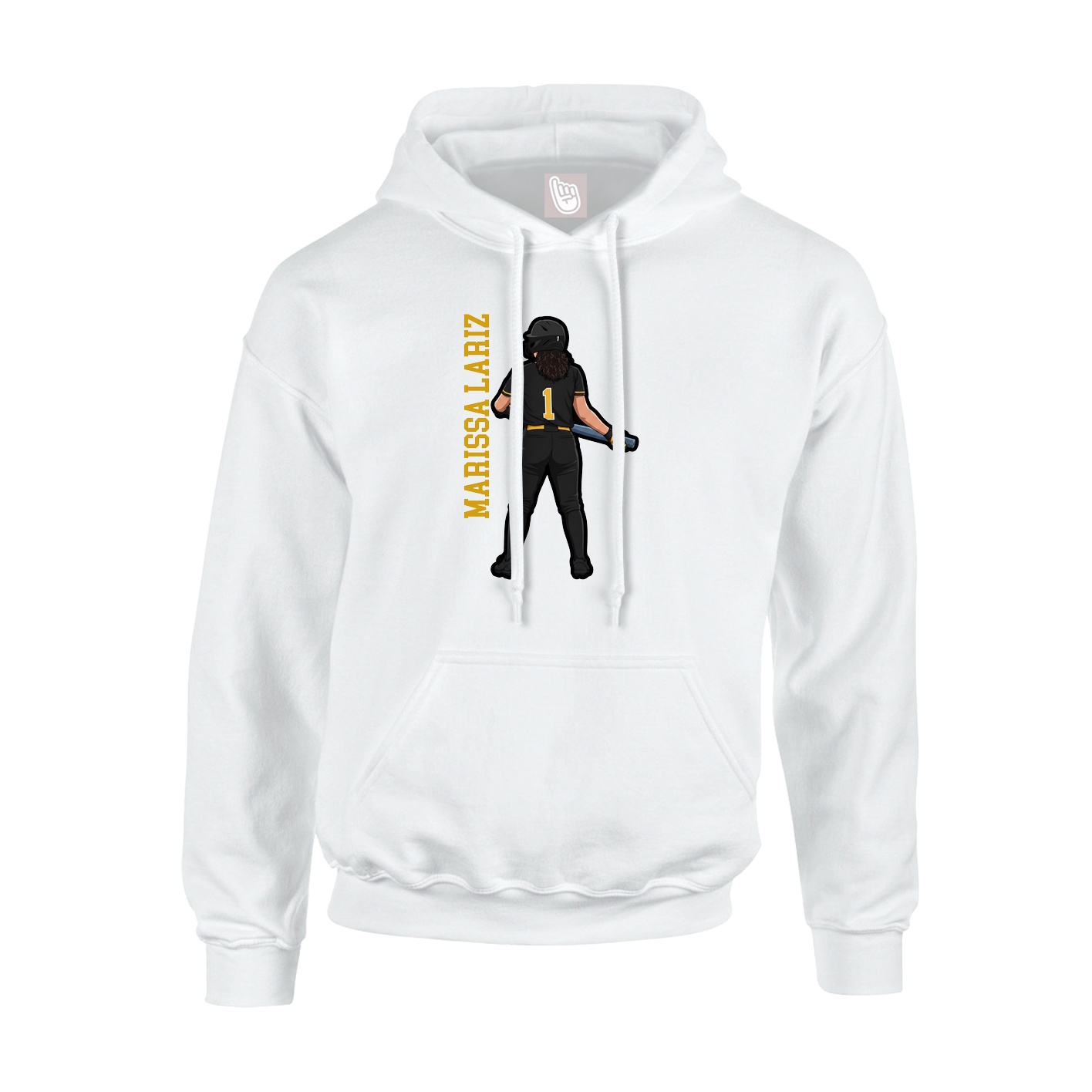 Youth Hoodie — Name Vertical in White