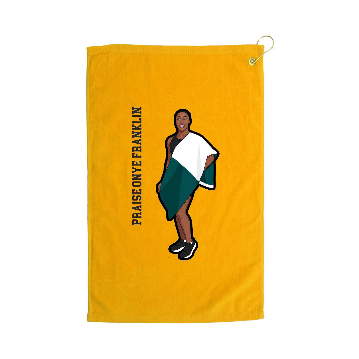 Golf Towel — Name Vertical in Gold