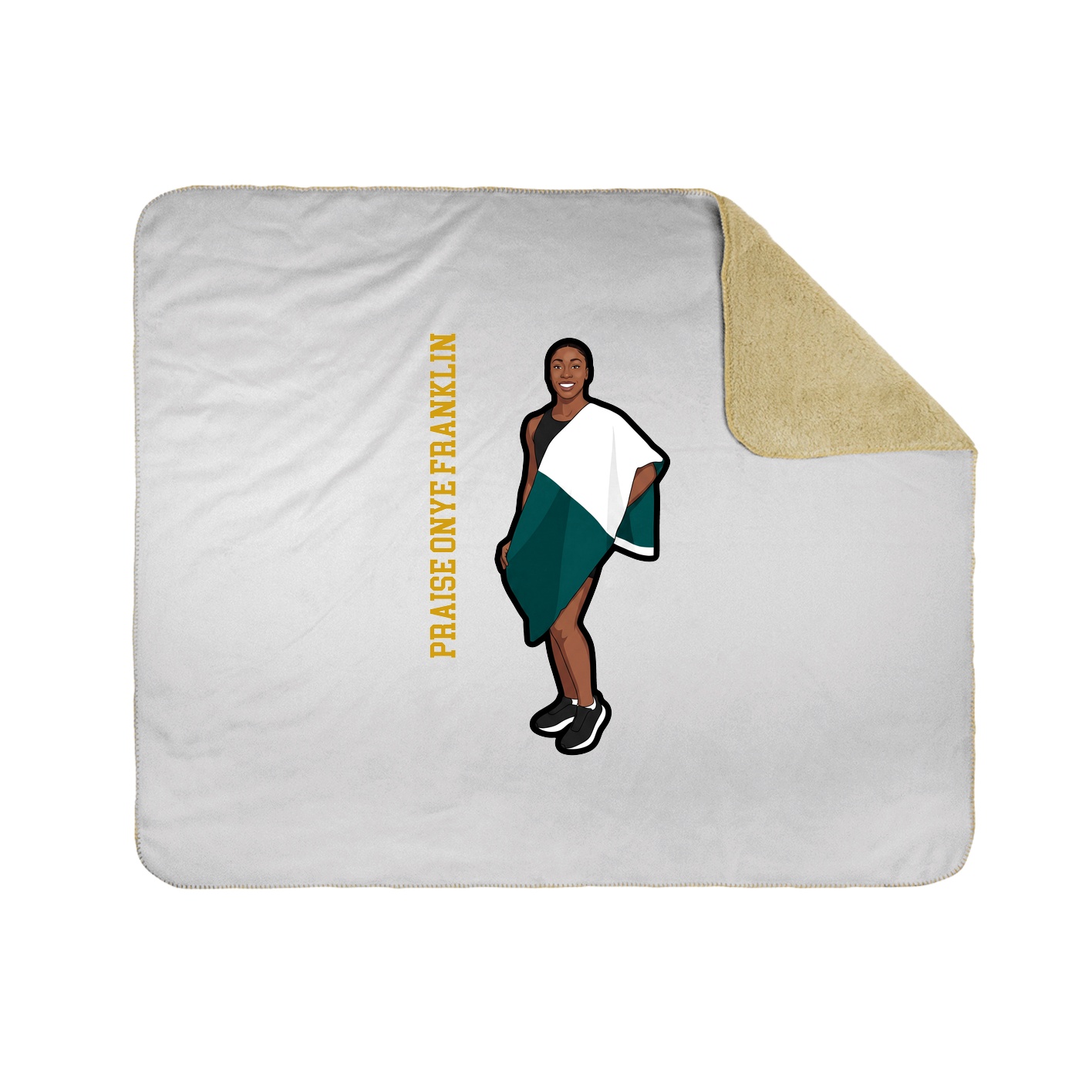 Throw Blanket — Name Vertical in White