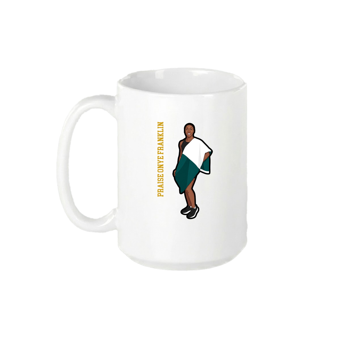 15oz Coffee Mug — Name Vertical in White