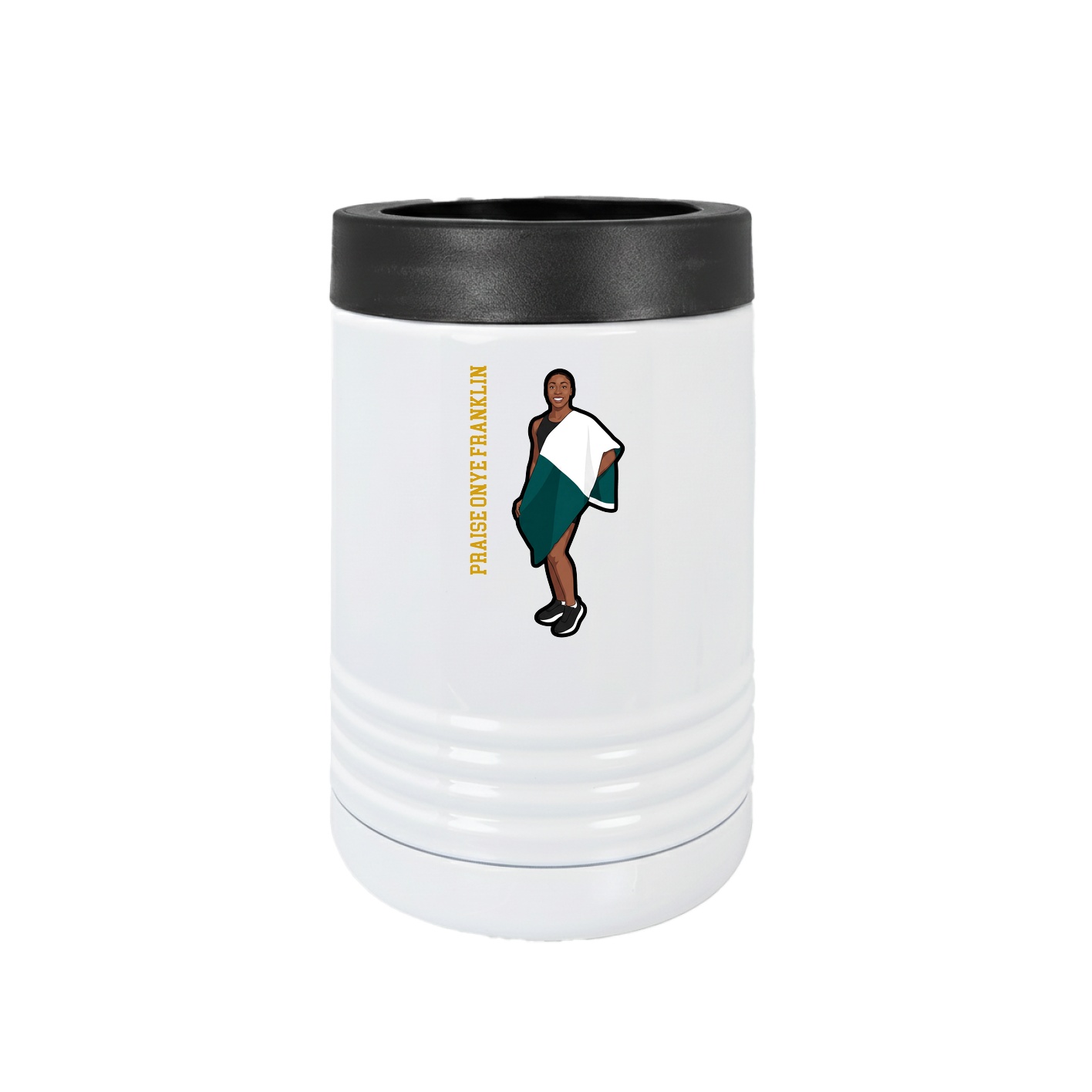 Beverage Holder — Name Vertical in White