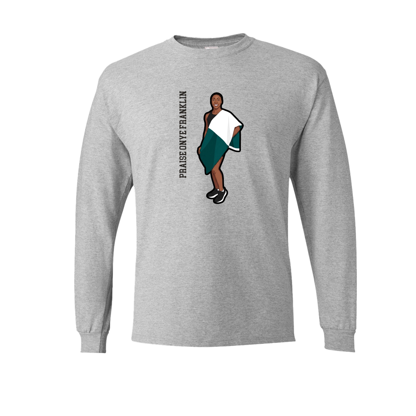 Long Sleeve Tee — Name Vertical in Grey