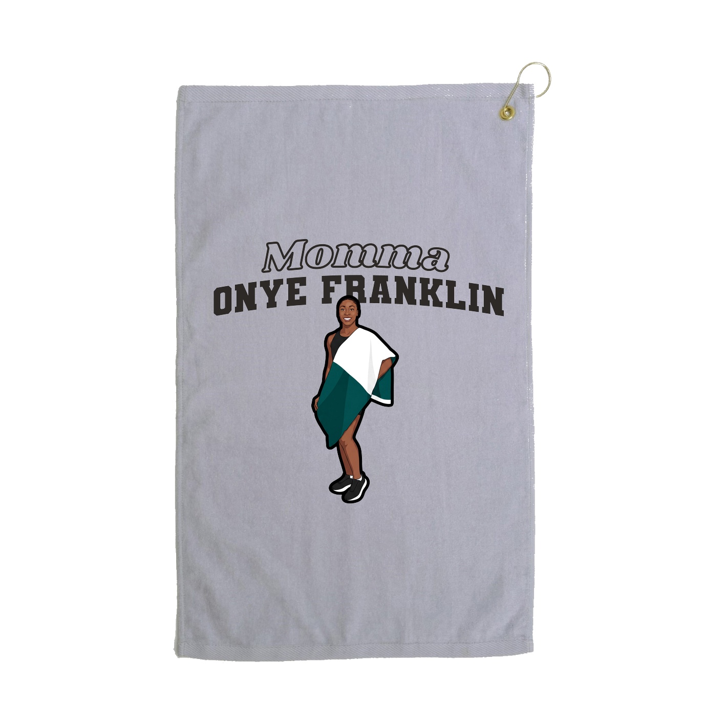 Golf Towel — Mothers Day Block in Grey