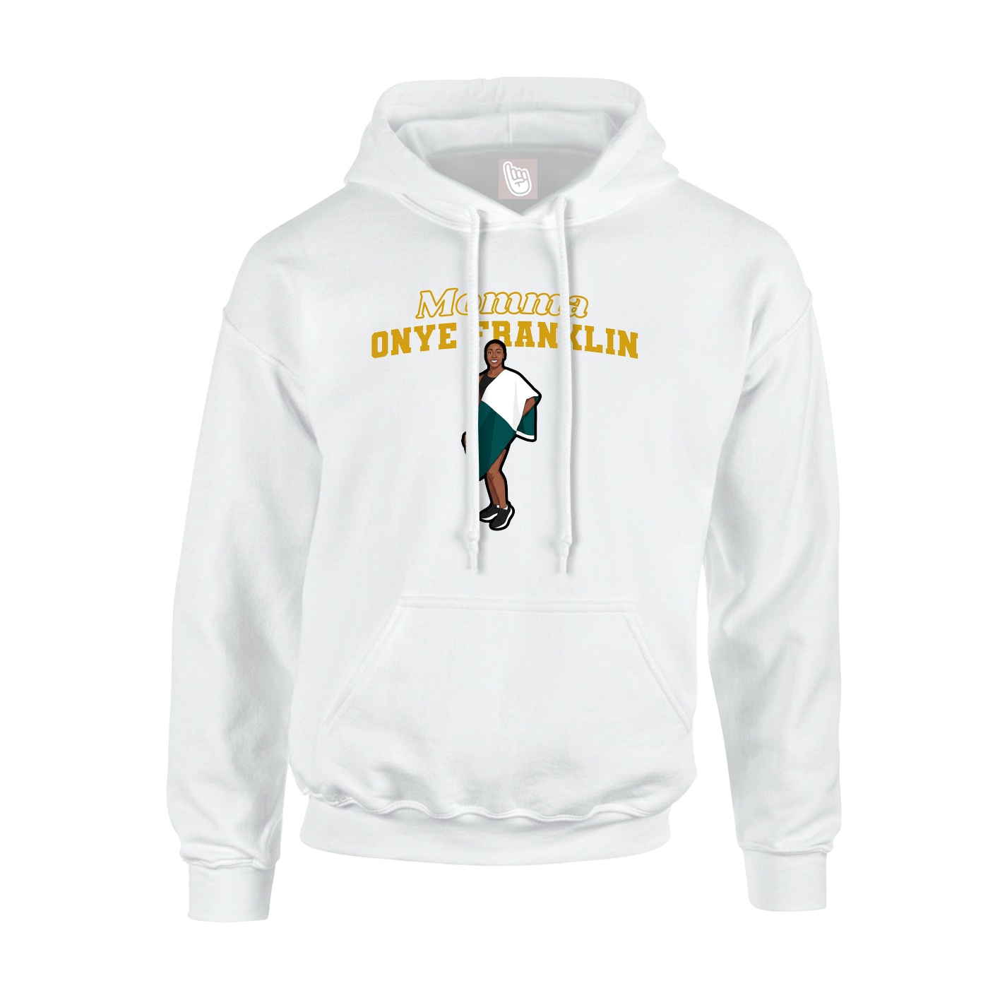 Youth Hoodie — Mothers Day Block in White
