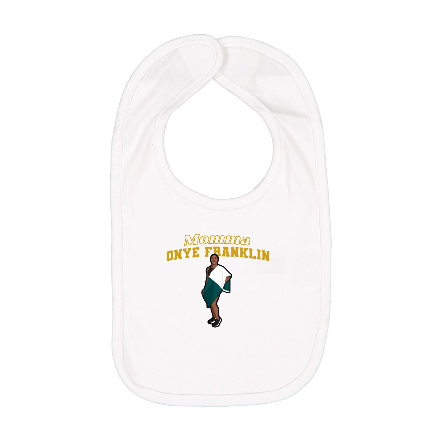 Infant Bib — Mothers Day Block in White