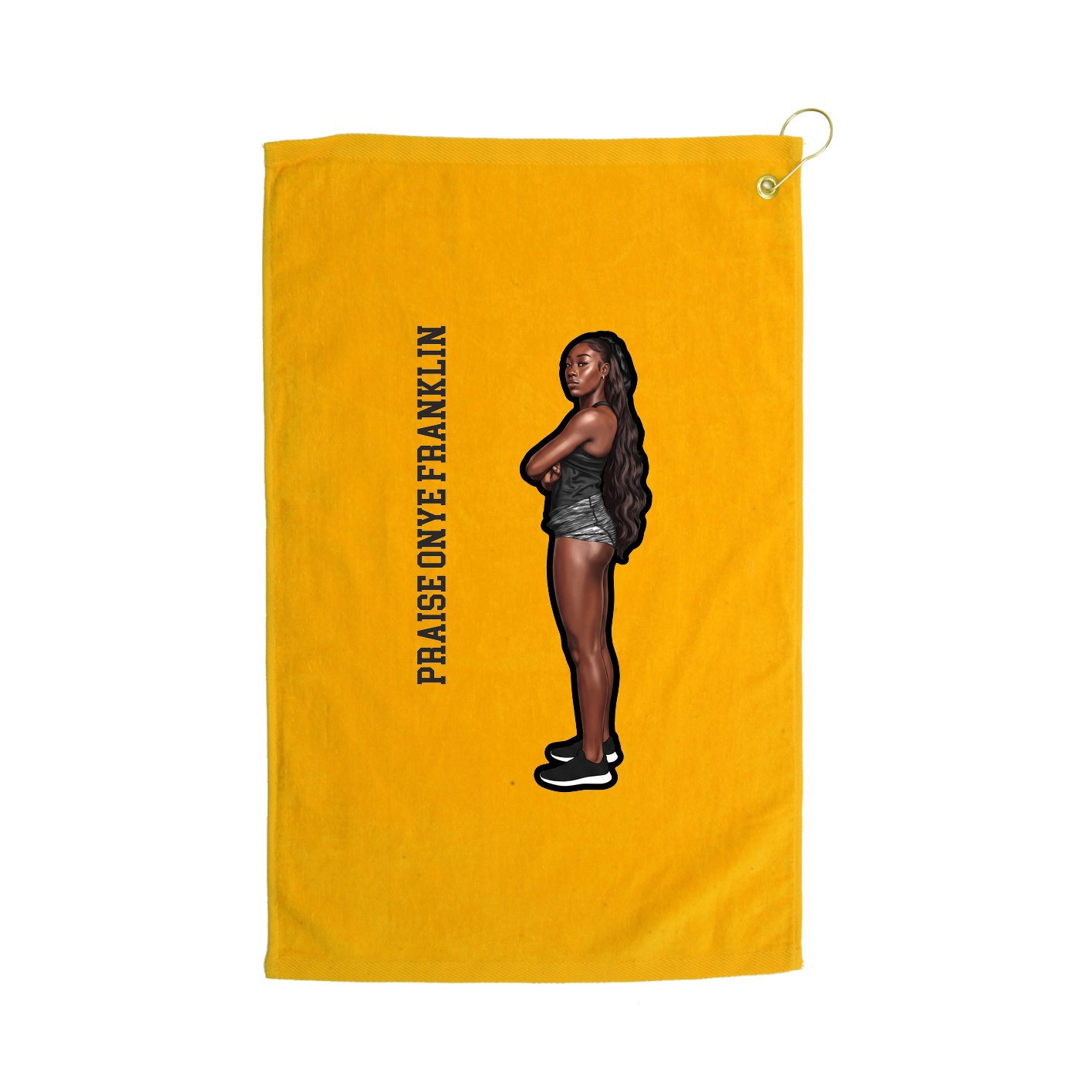 Golf Towel — Name Vertical in Gold