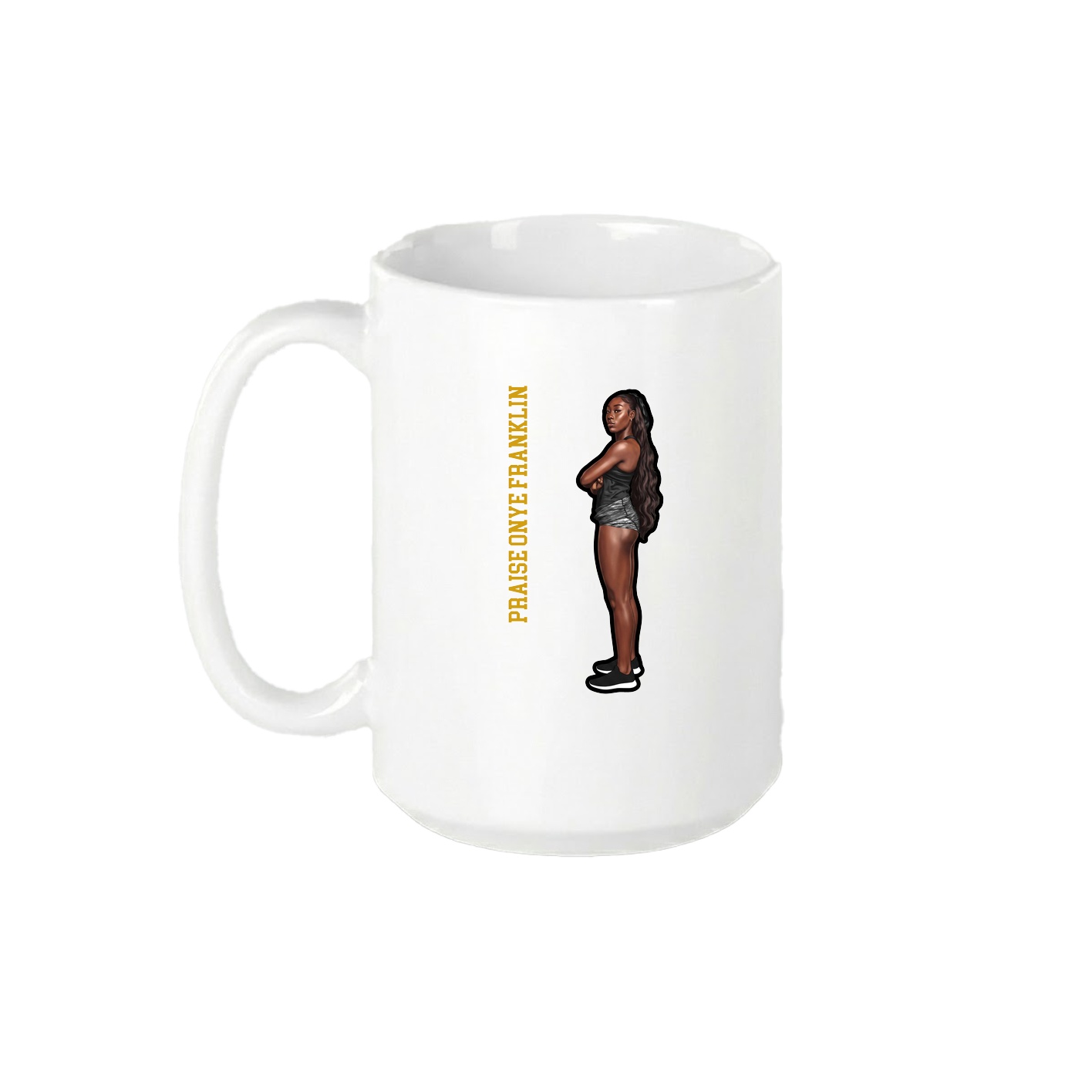 15oz Coffee Mug — Name Vertical in White