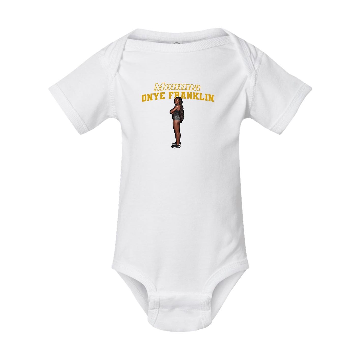 Baby Onesie — Mothers Day Block in White