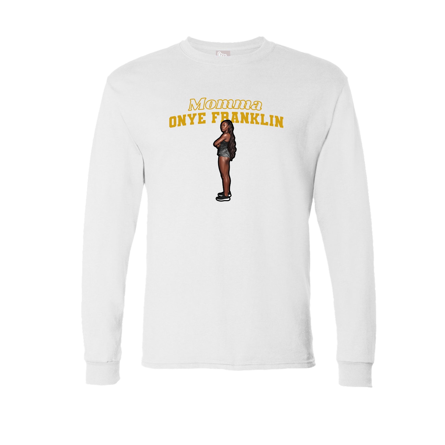 Long Sleeve Tee — Mothers Day Block in White