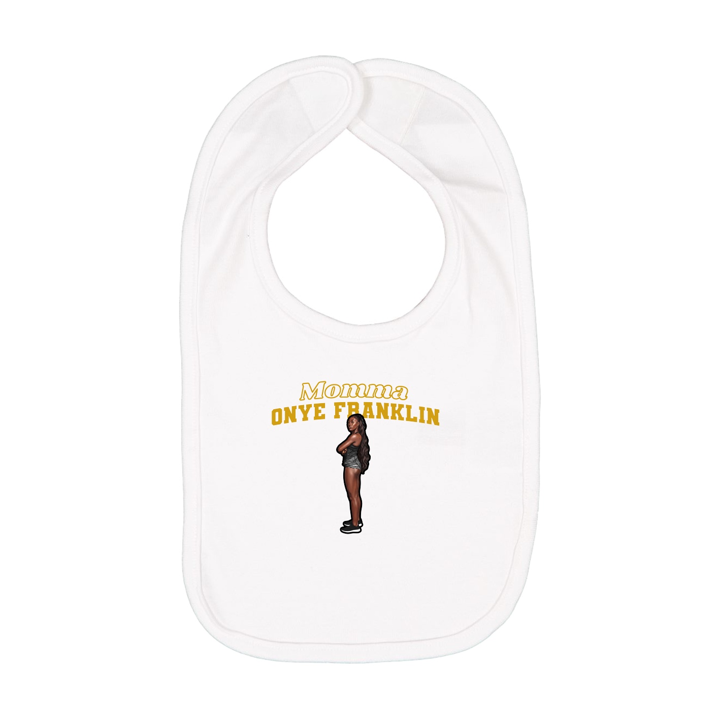 Infant Bib — Mothers Day Block in White