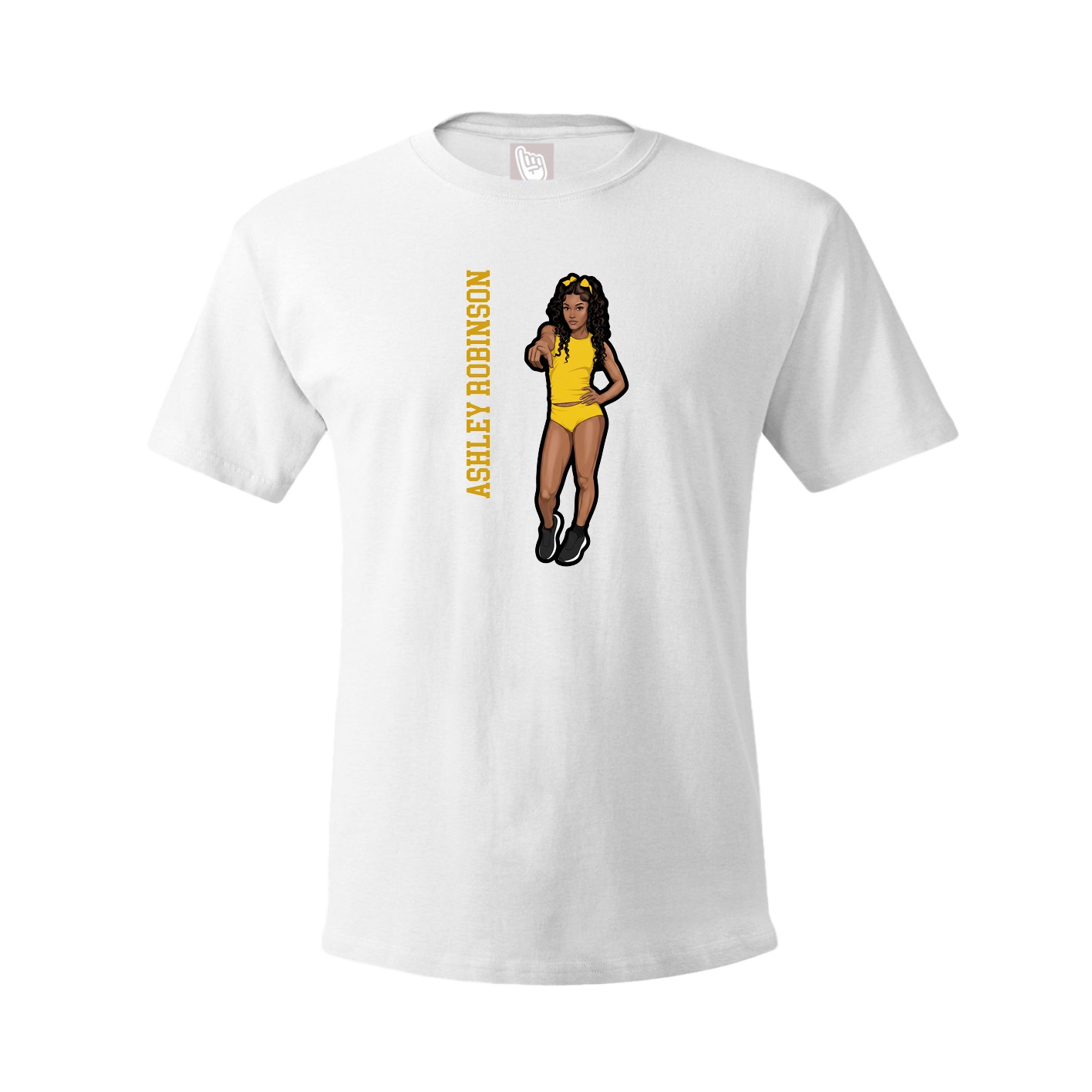 Tee — Name Vertical in White