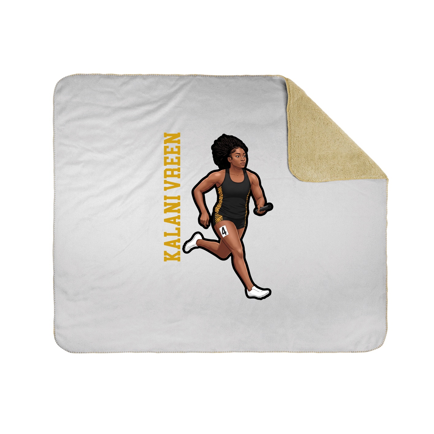 Throw Blanket — Name Vertical in White