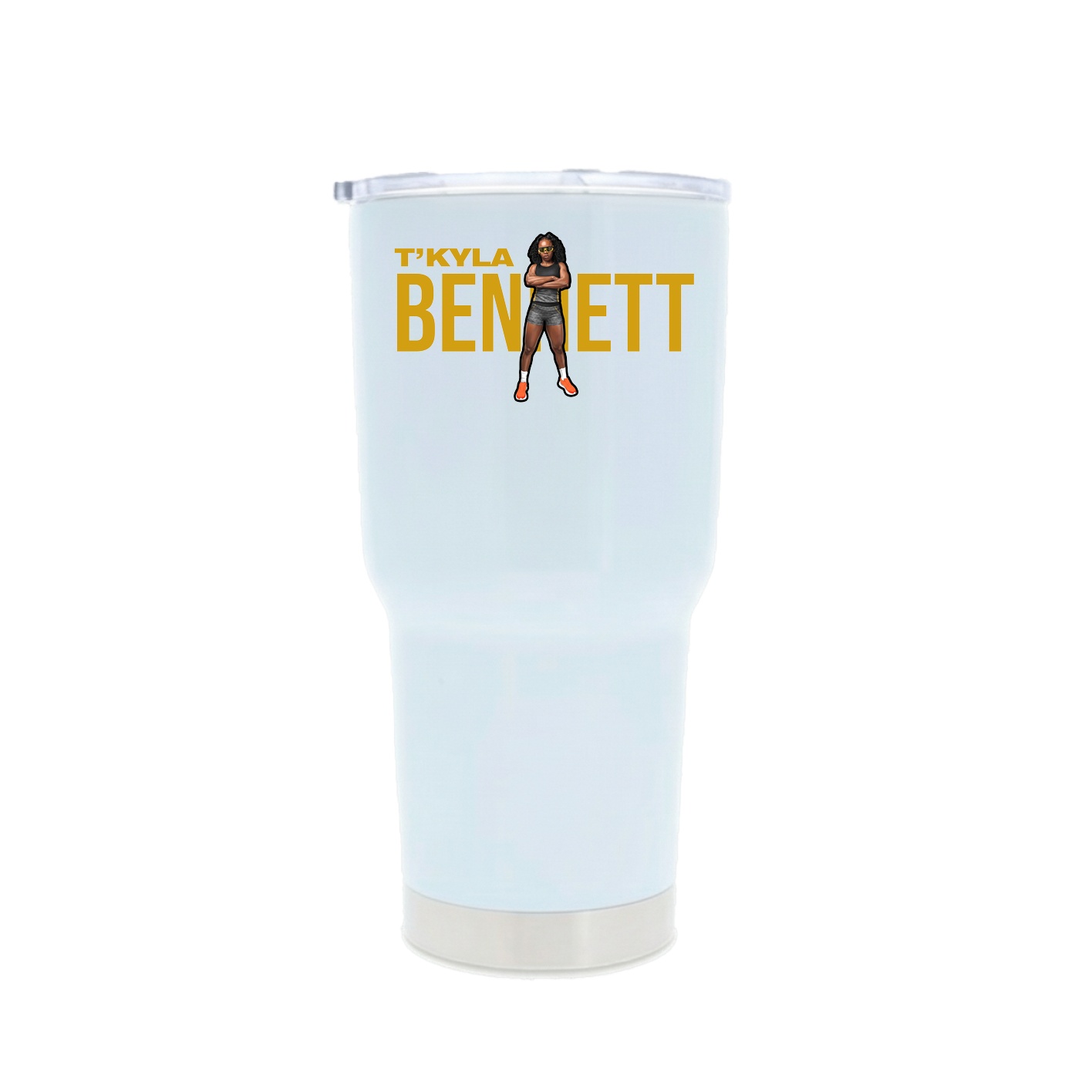 30oz Stainless Steel Tumbler — Player Name in White