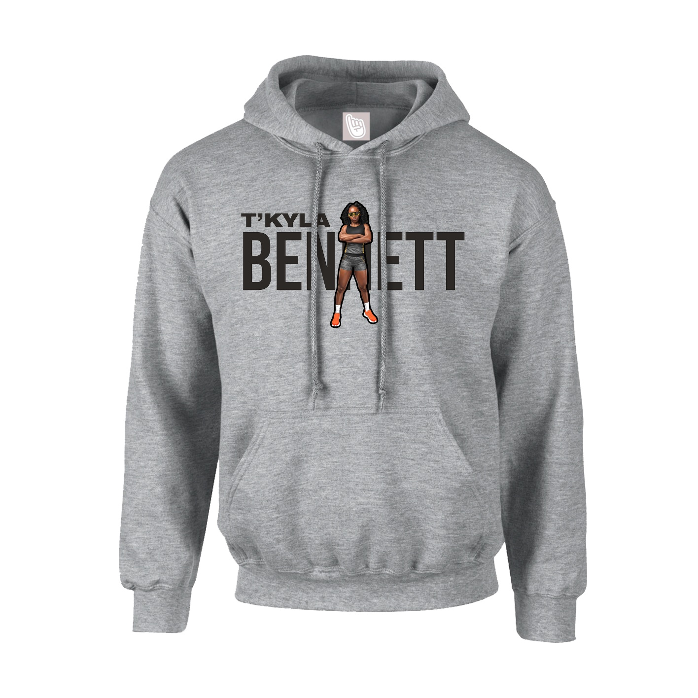 Hoodie — Player Name in Grey