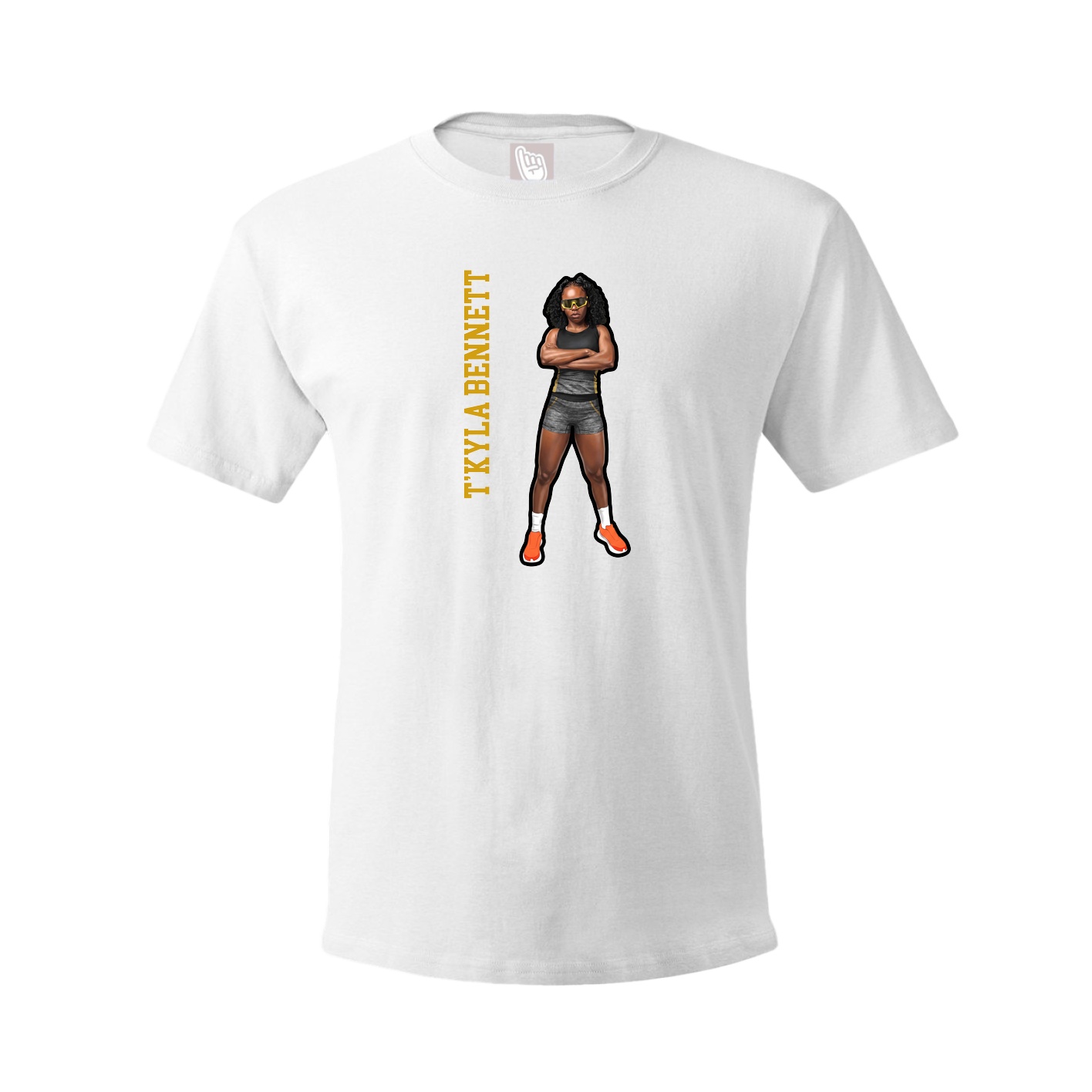 Tee — Name Vertical in White