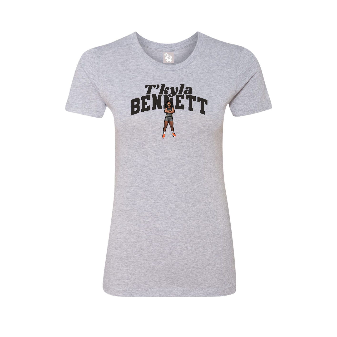 Fitted Women's Tee — Signature Arch in Grey