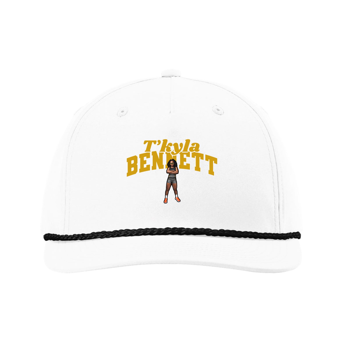 Five-Panel Classic Rope Cap — Signature Arch in White