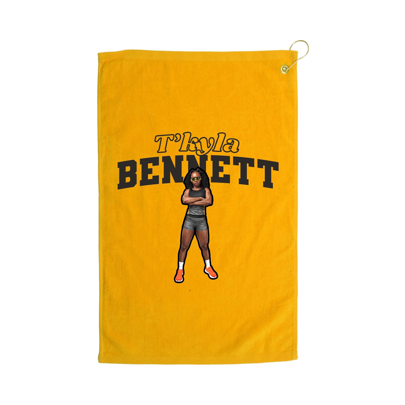 Golf Towel — Name Arch in Gold