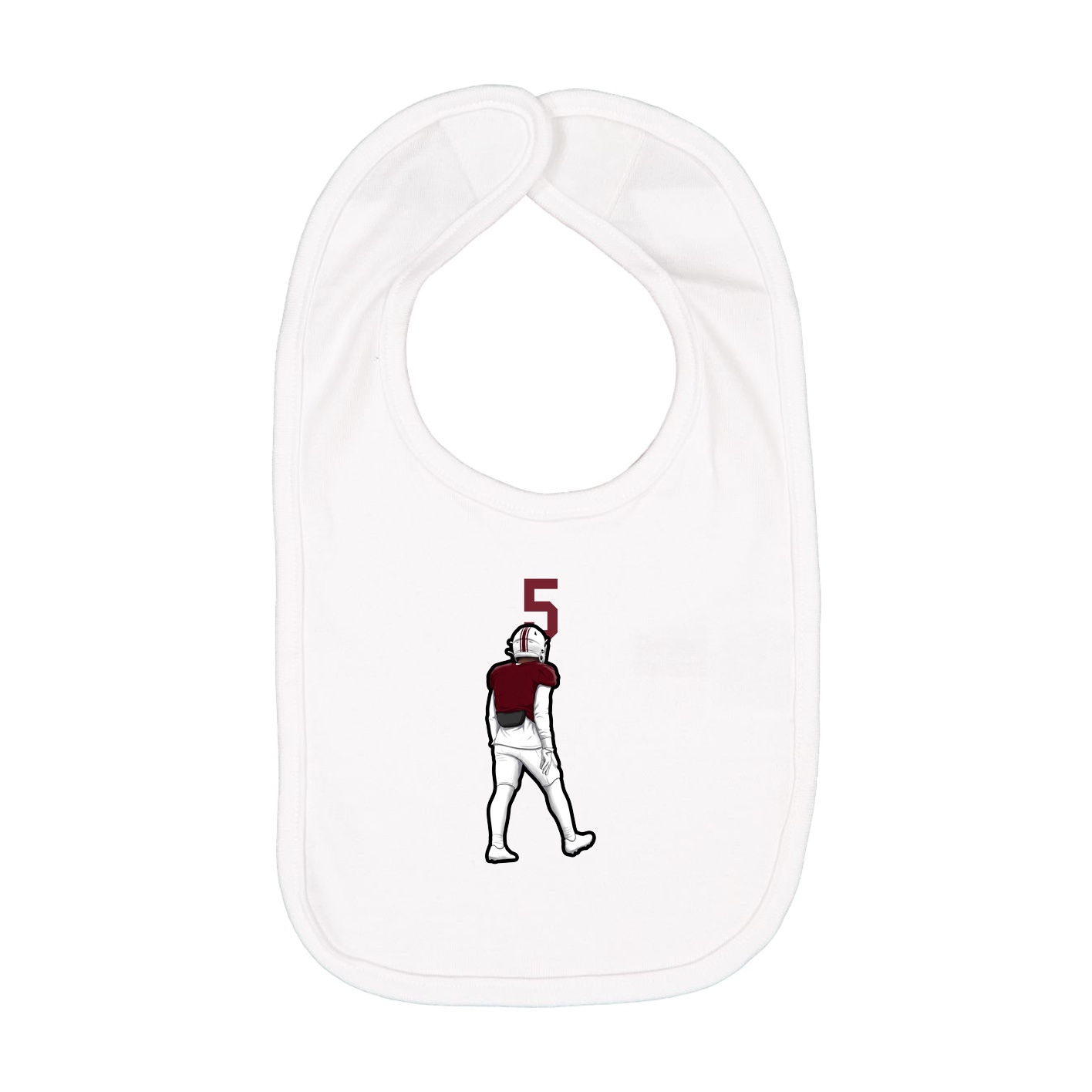 Infant Bib — Number Top in White