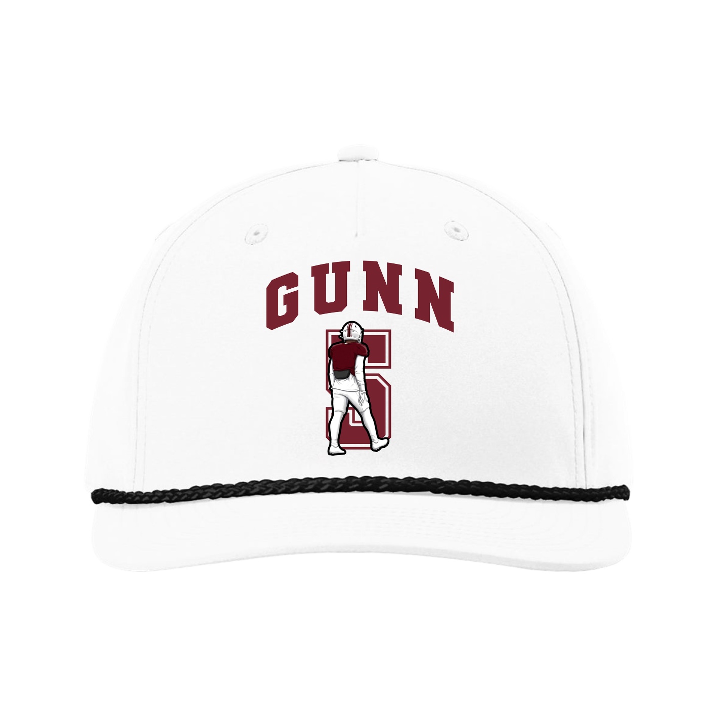 Five-Panel Classic Rope Cap — Number in White