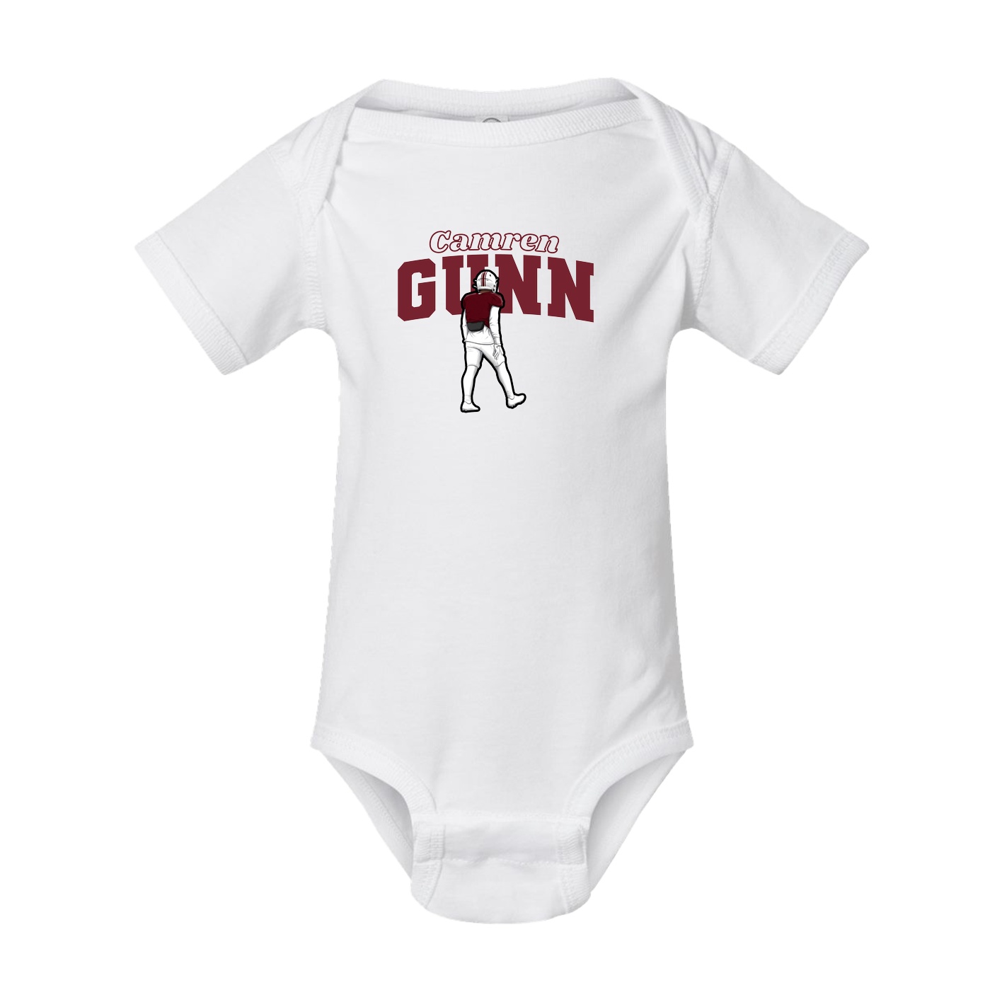 Baby Onesie — Name Arch in White