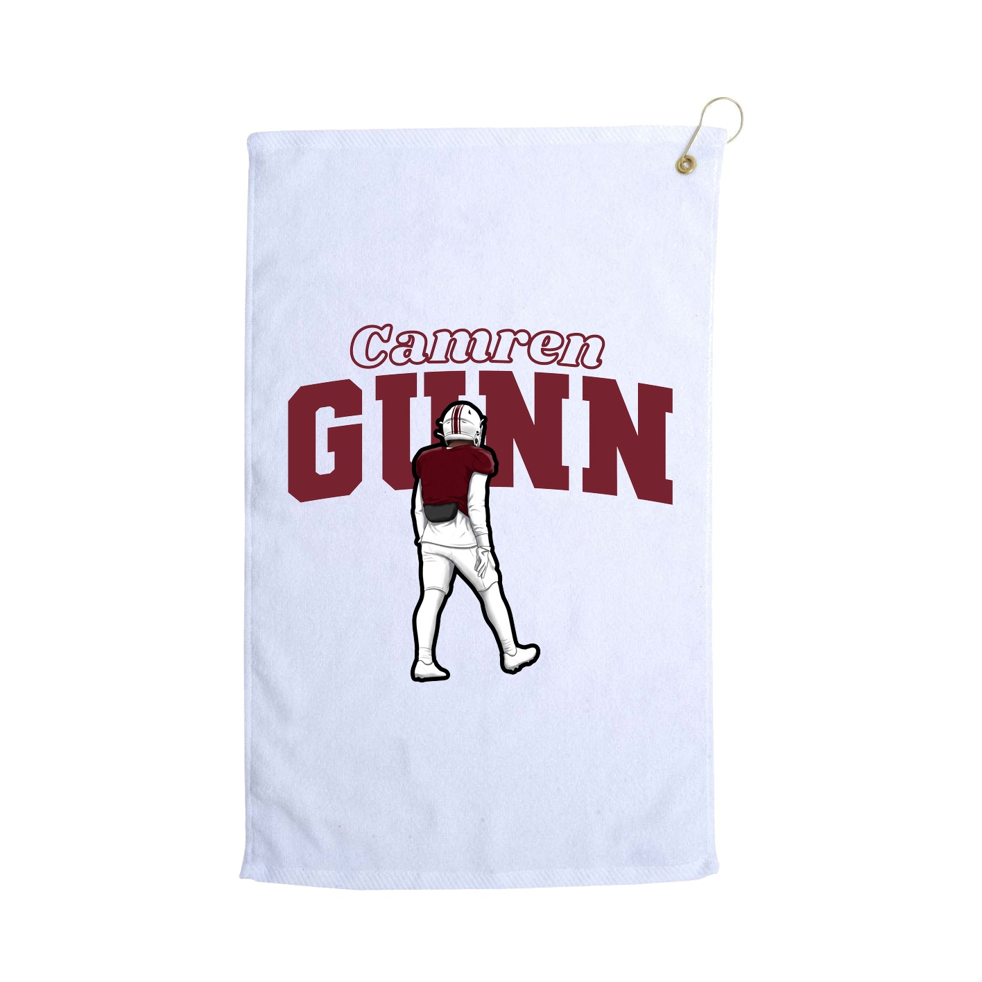 Golf Towel — Name Arch in White