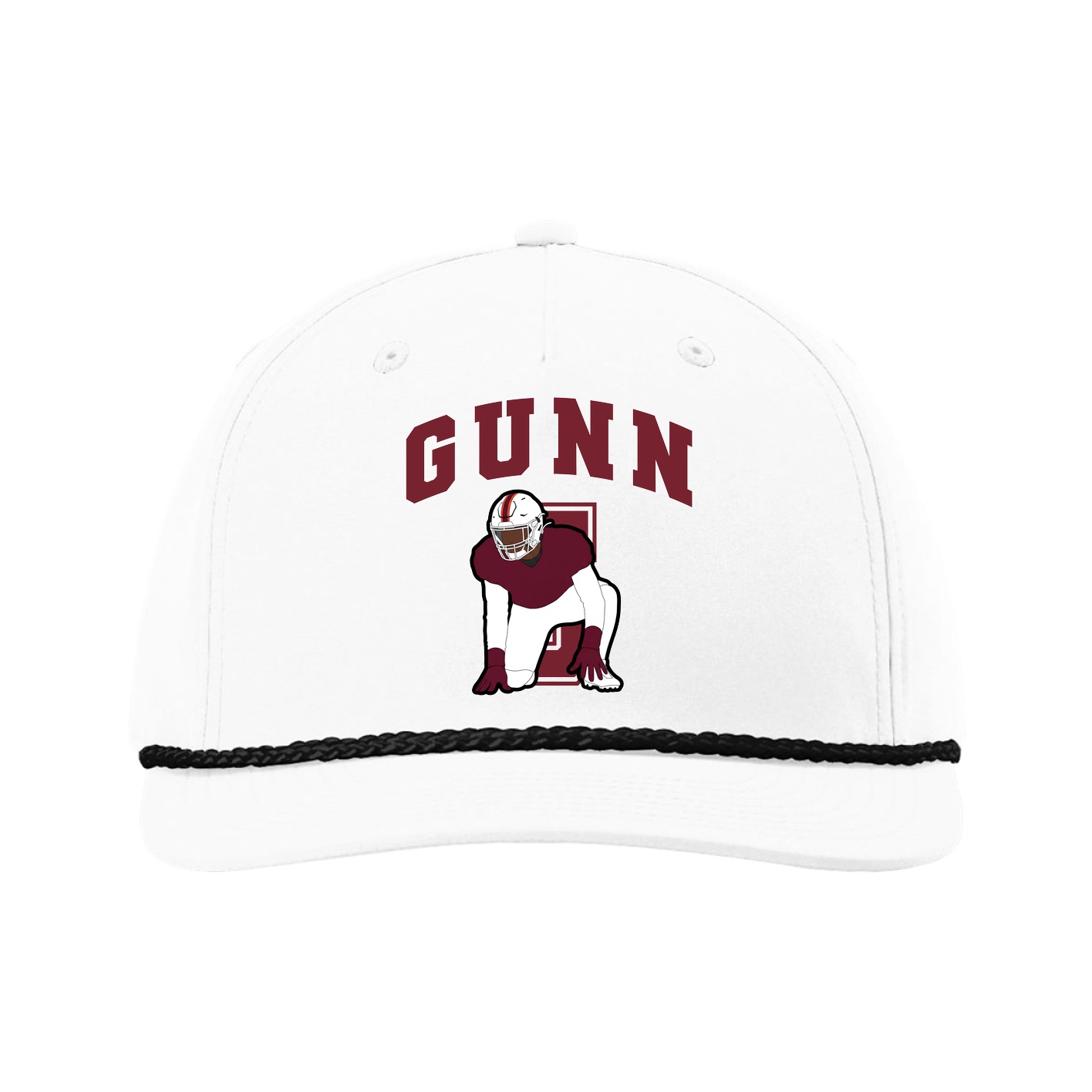 Five-Panel Classic Rope Cap — Number in White
